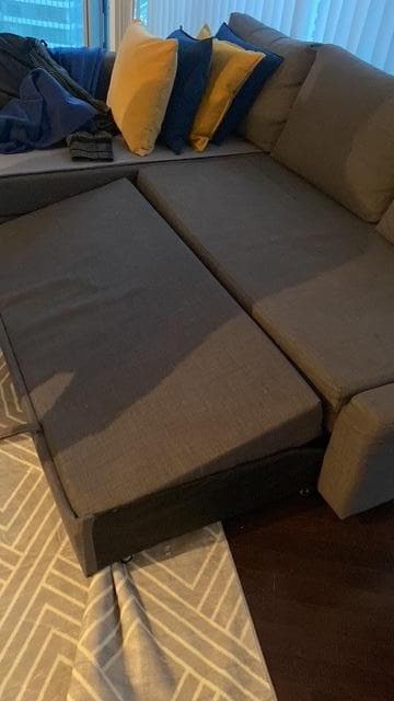 Broken sofa bed . Place was listed as sleeps 6 