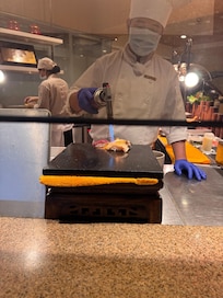 Made to order sushi during buffet dinner