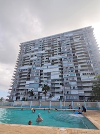 Condo building from the pool