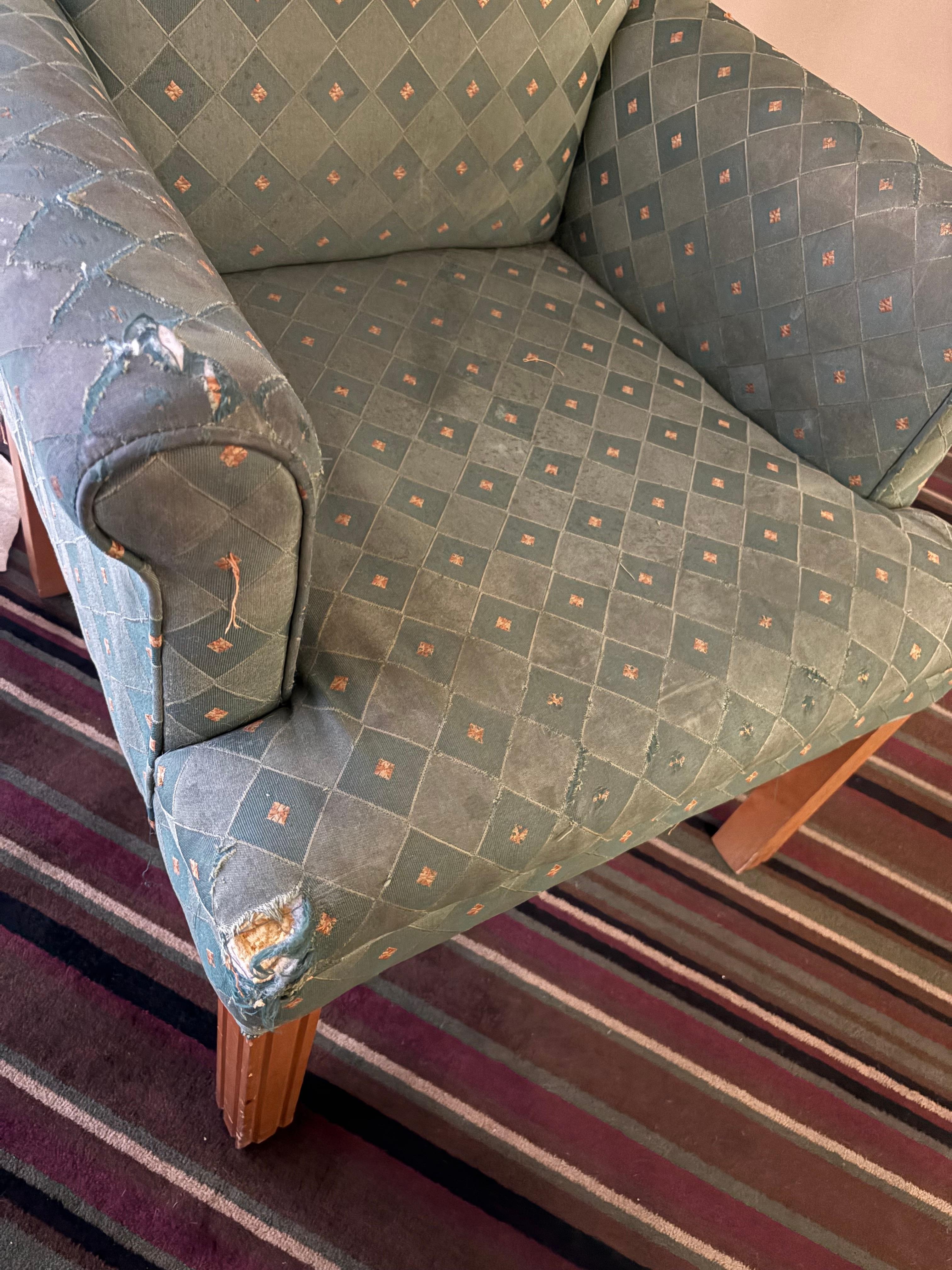 Stained, destroyed furniture