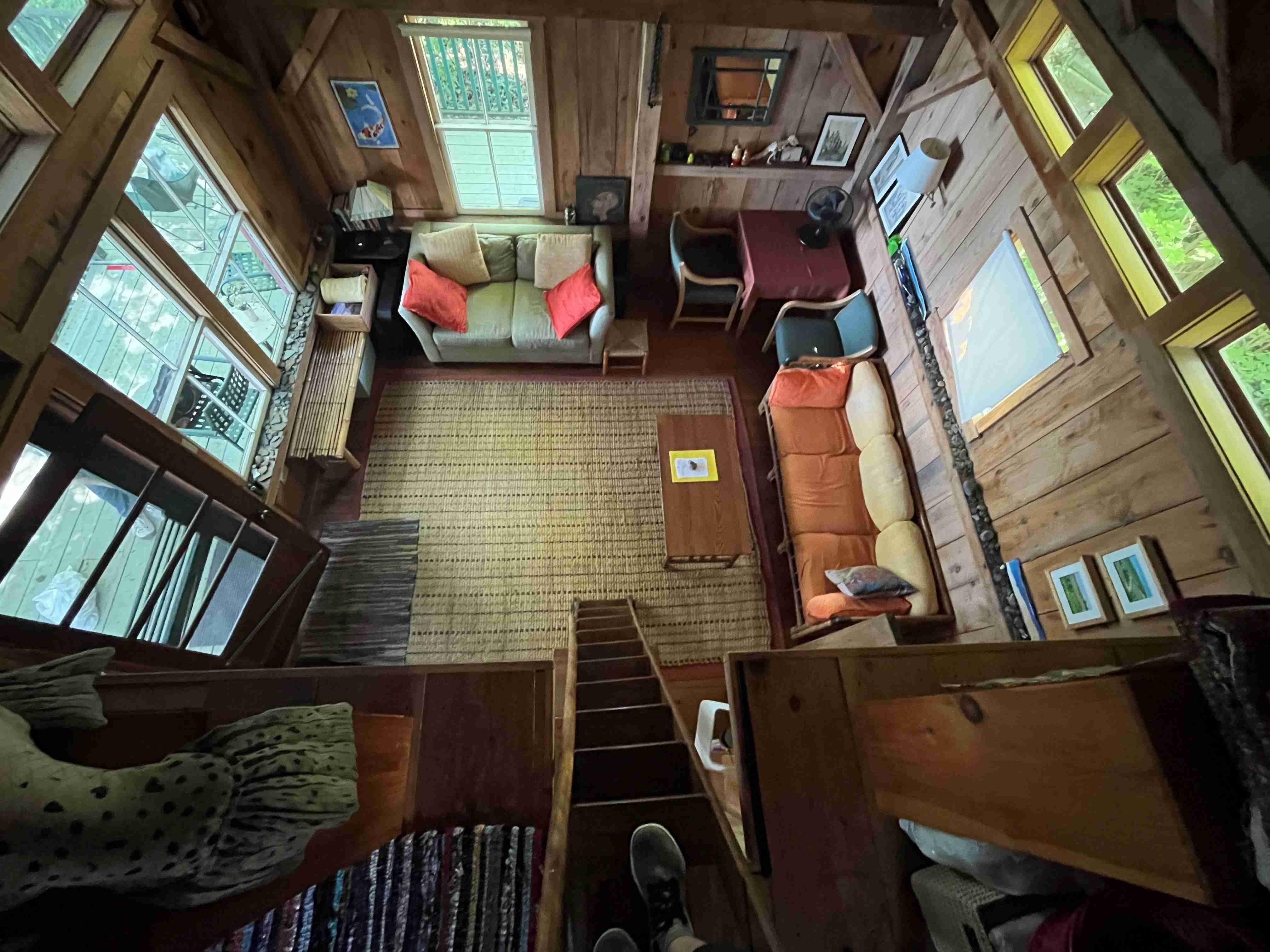 view from sleeping loft