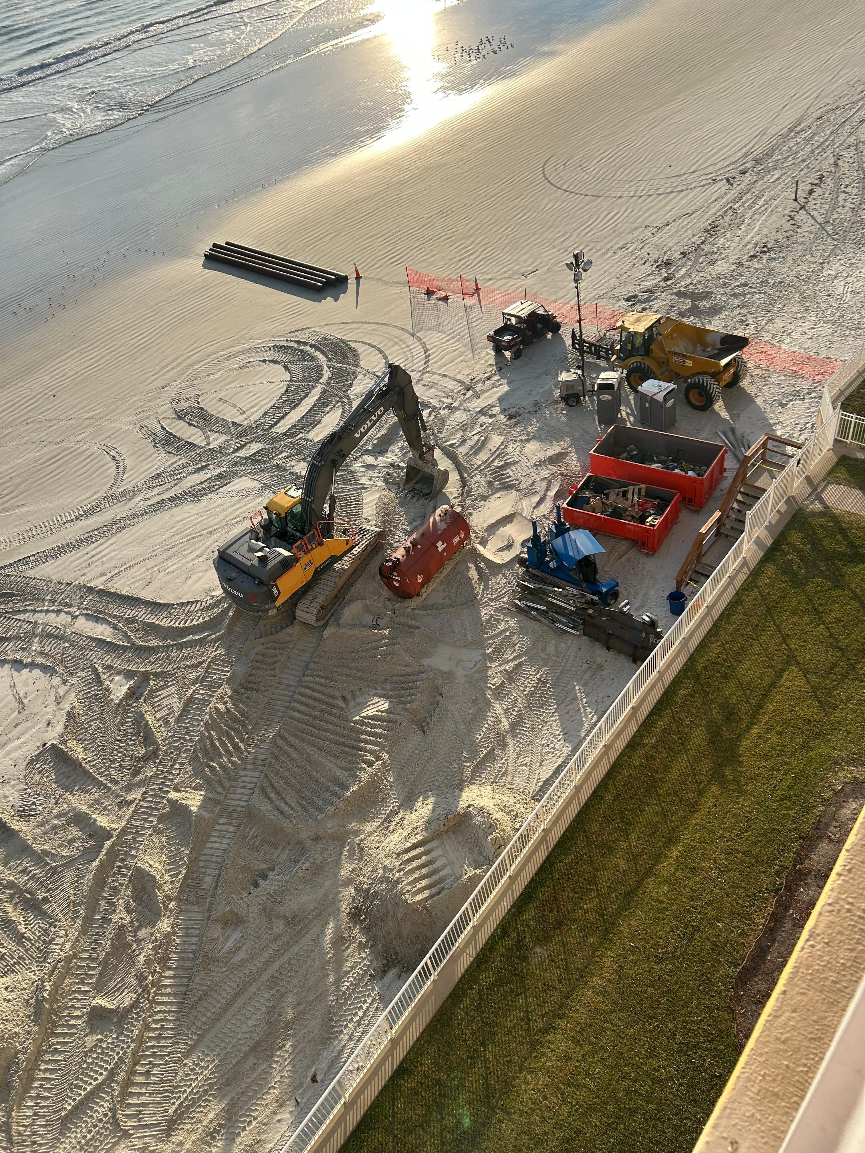 Digging up the beach all day and all night 