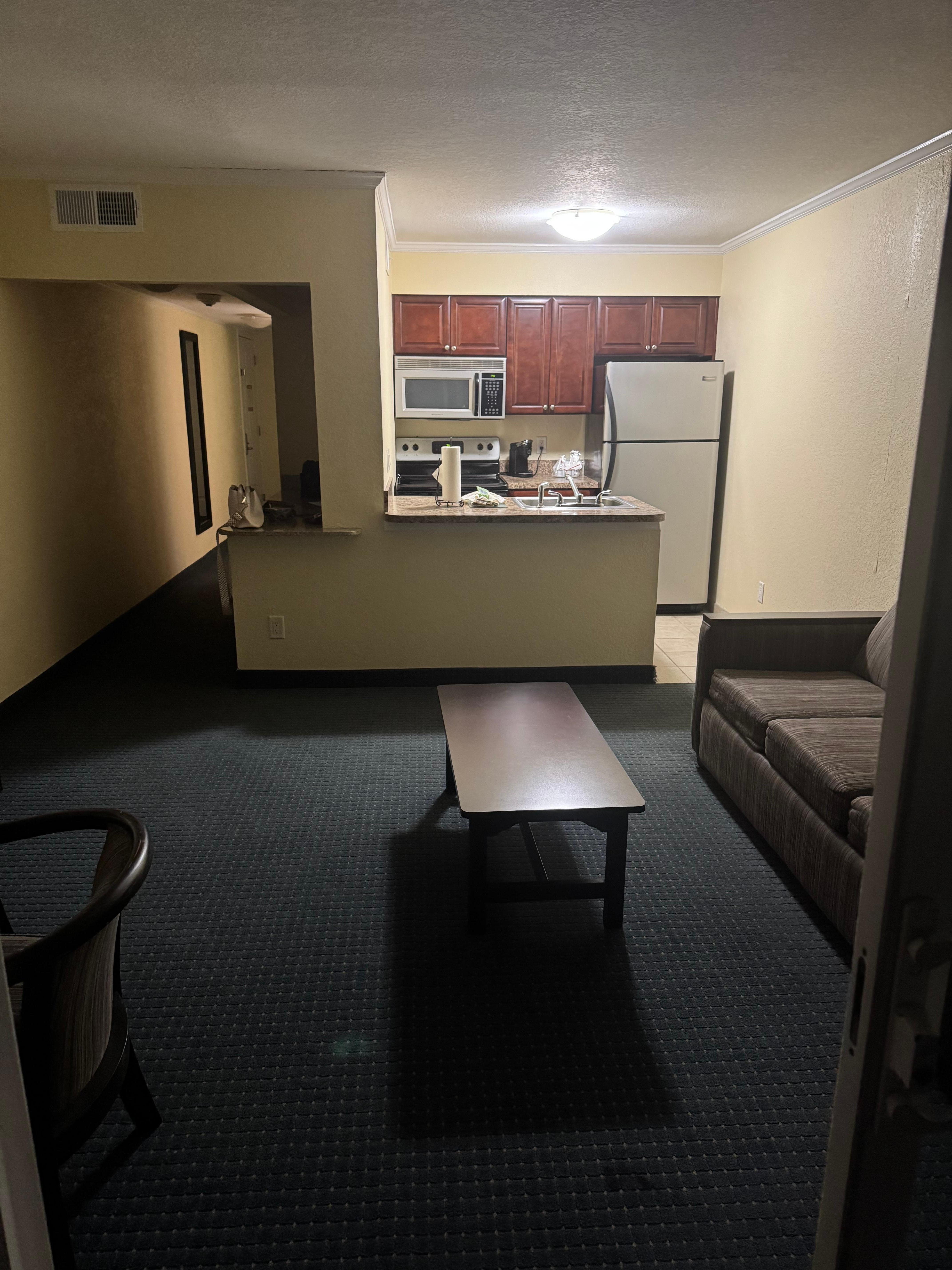 Looking into room from patio door