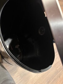 Trashcan with no bag and no where to be found