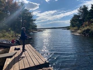 Fishing off the dock. 