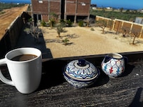 Coffe in the morning from the upstairs kitchen/patio