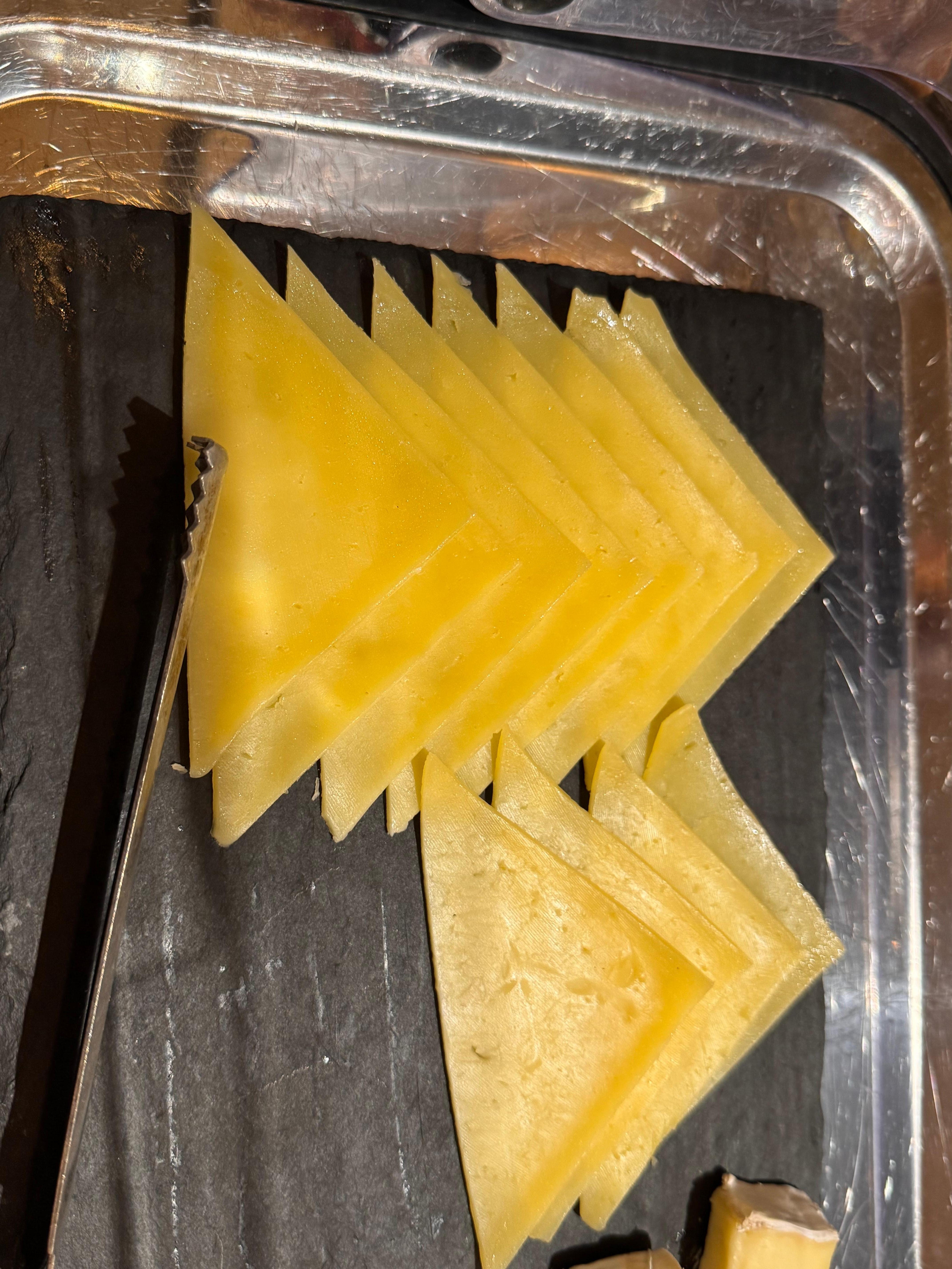 Unappetising cheddar left to sweat…