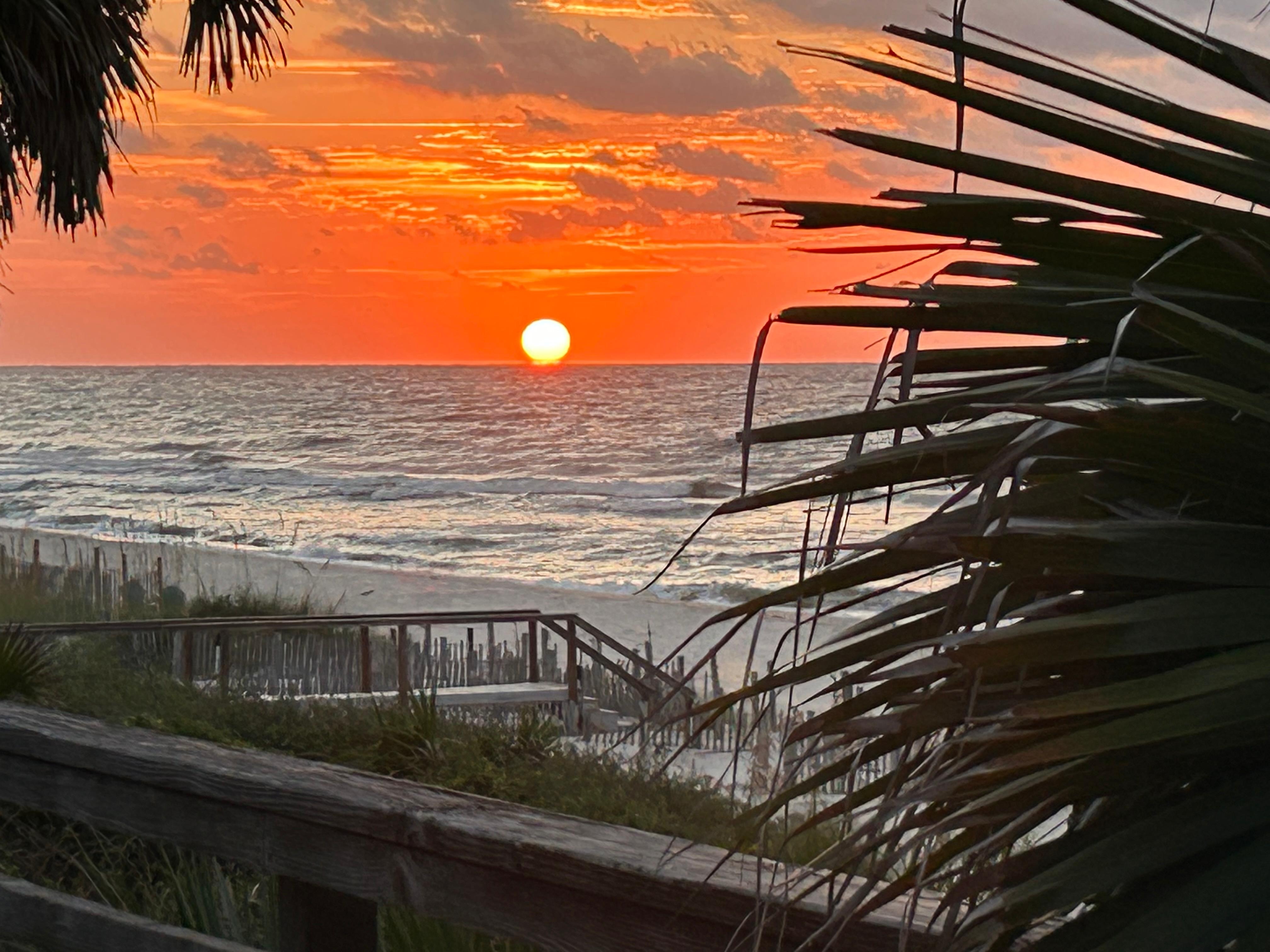 Sunrise view from the deck. 