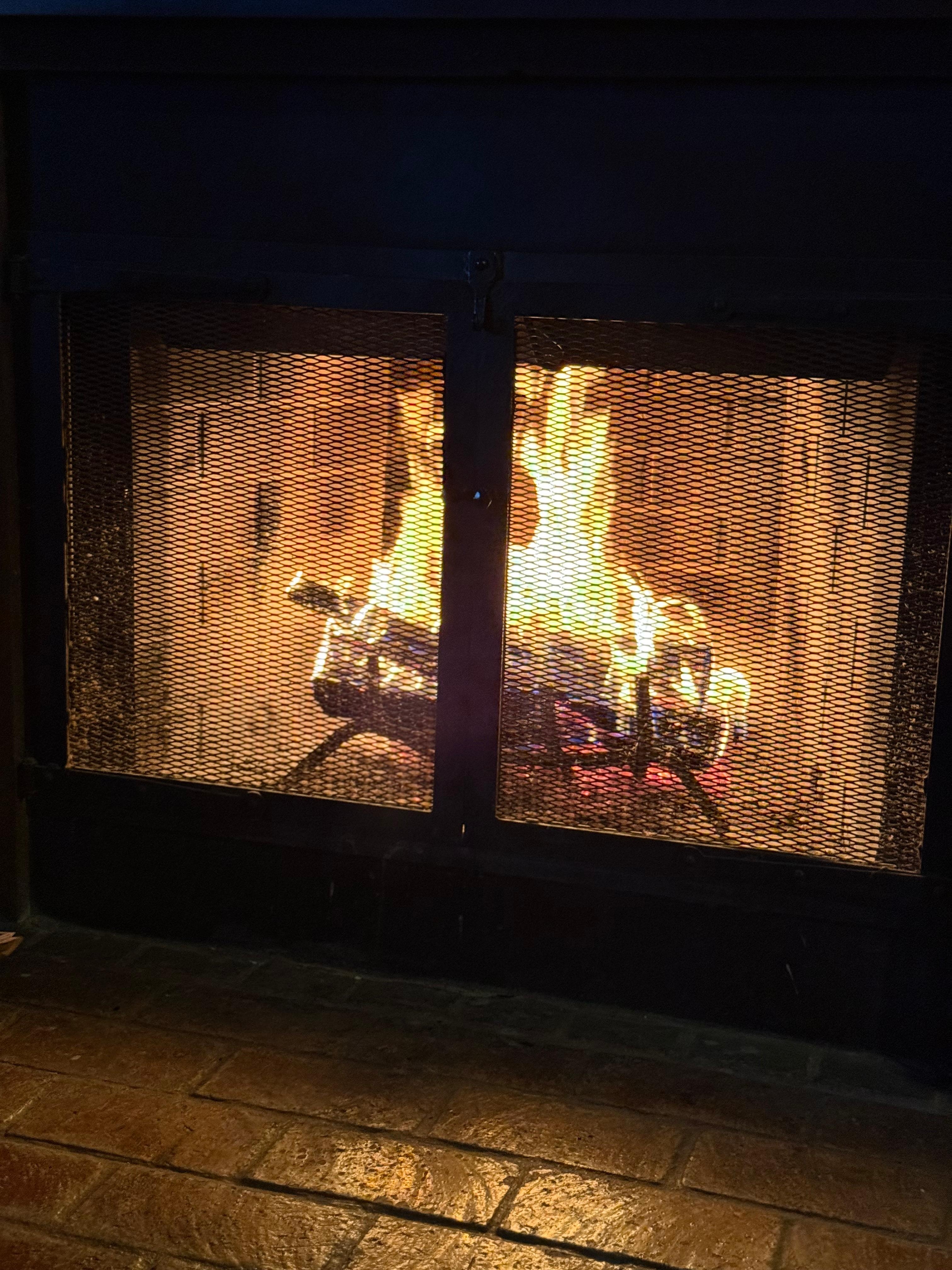 Fireplace near the TV area nice and cozy