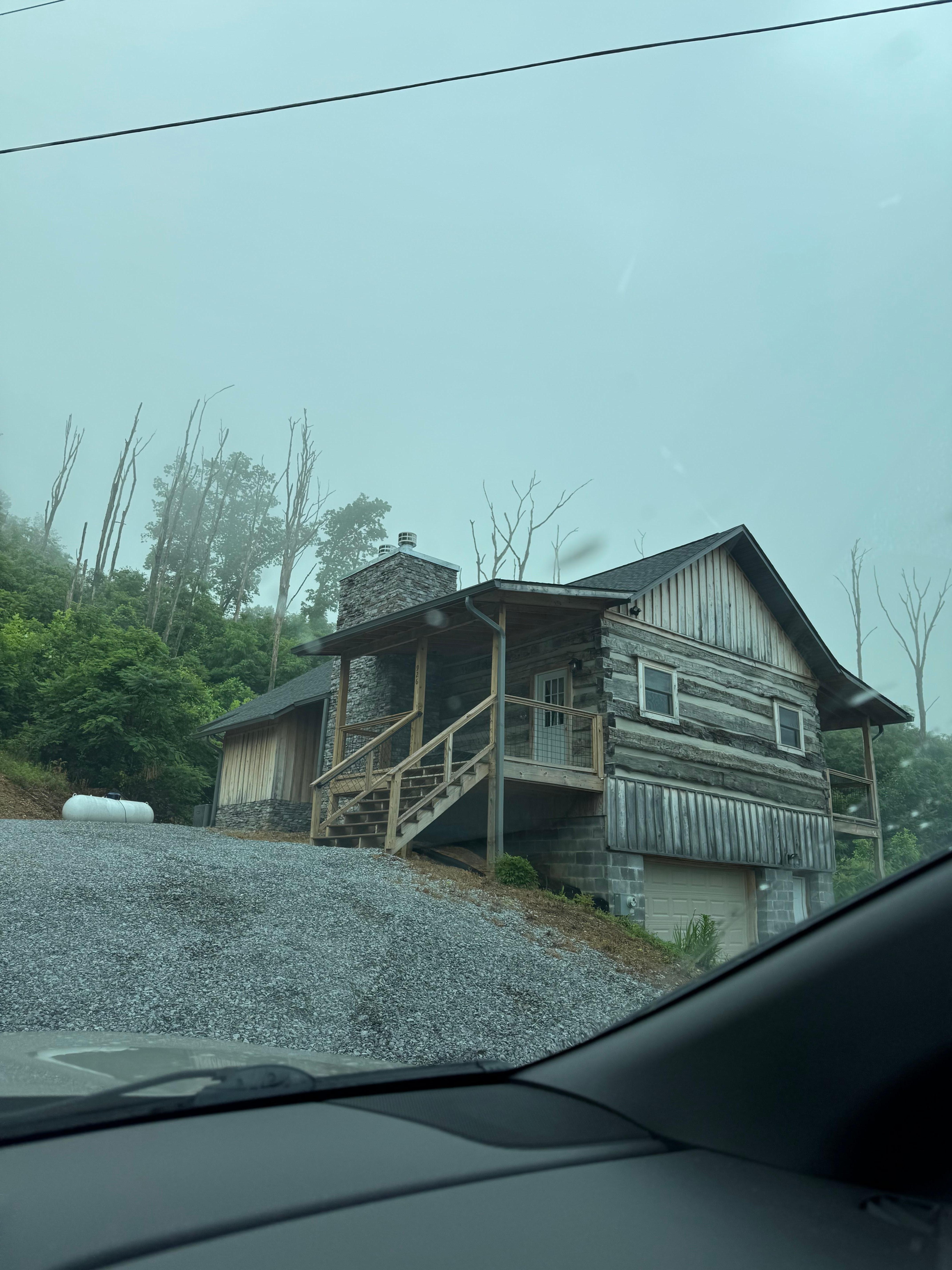Looking at the house before the last little bit of driveway