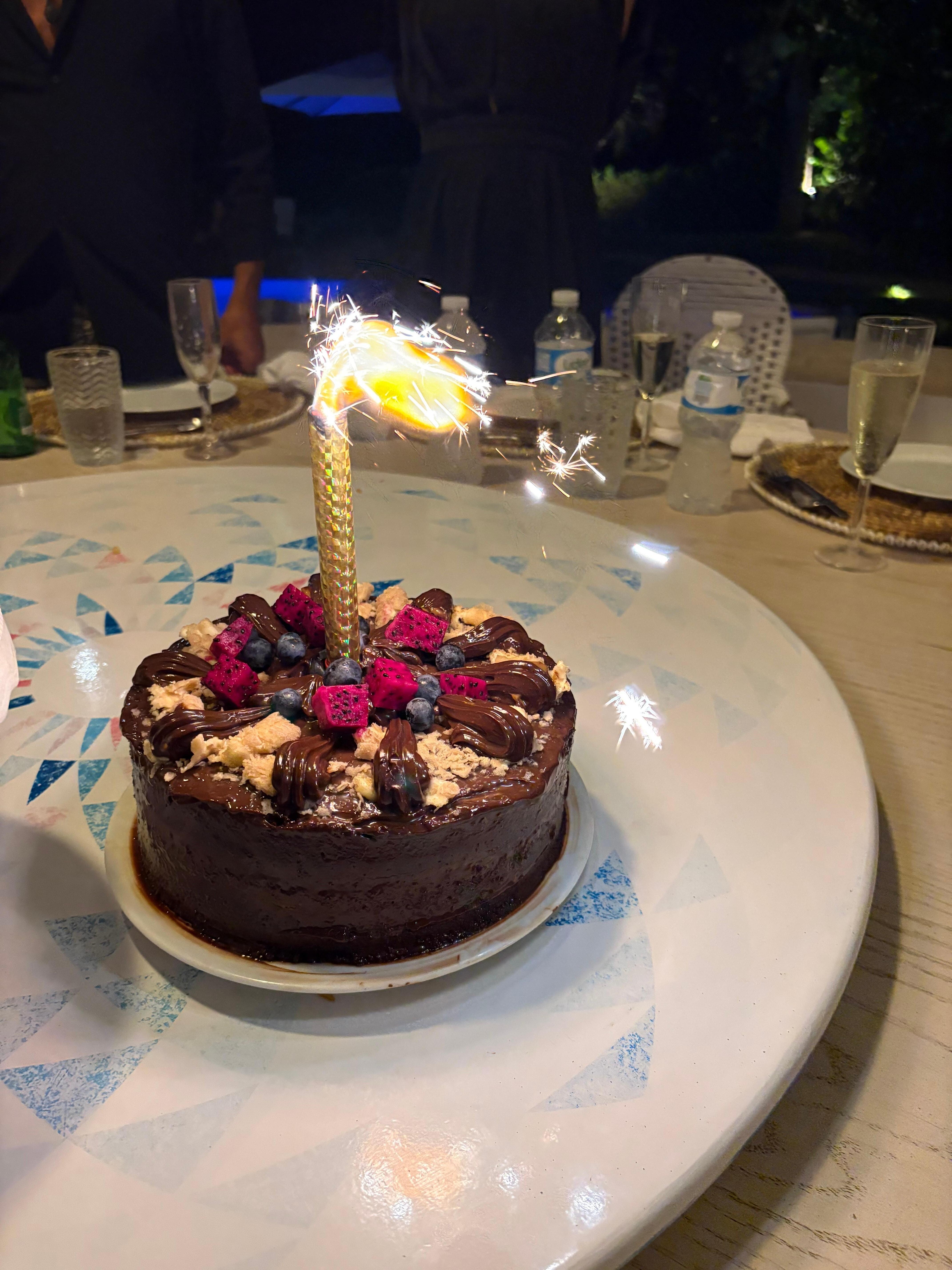 They made us a cake for a birthday celebration.