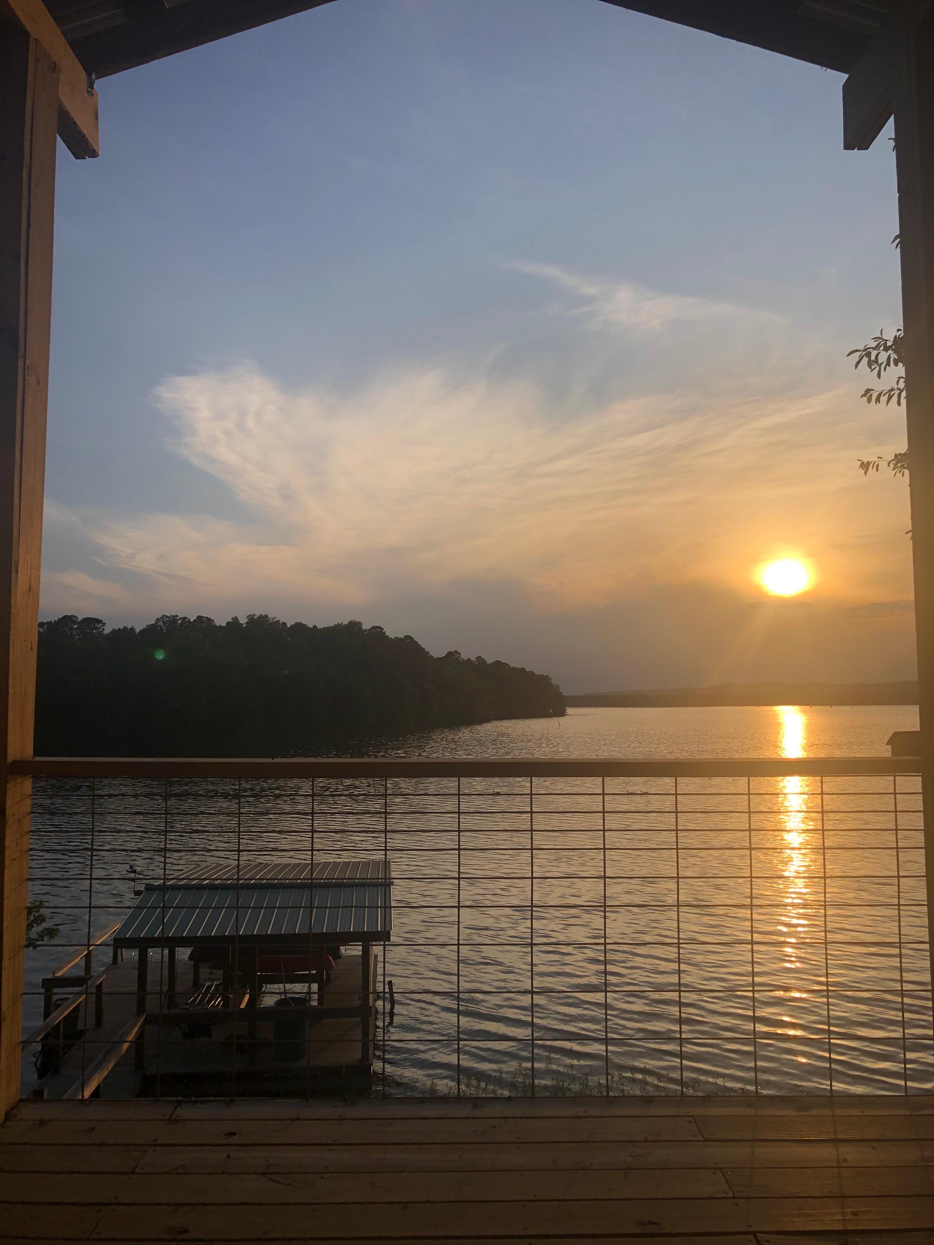 The sunset from the deck.