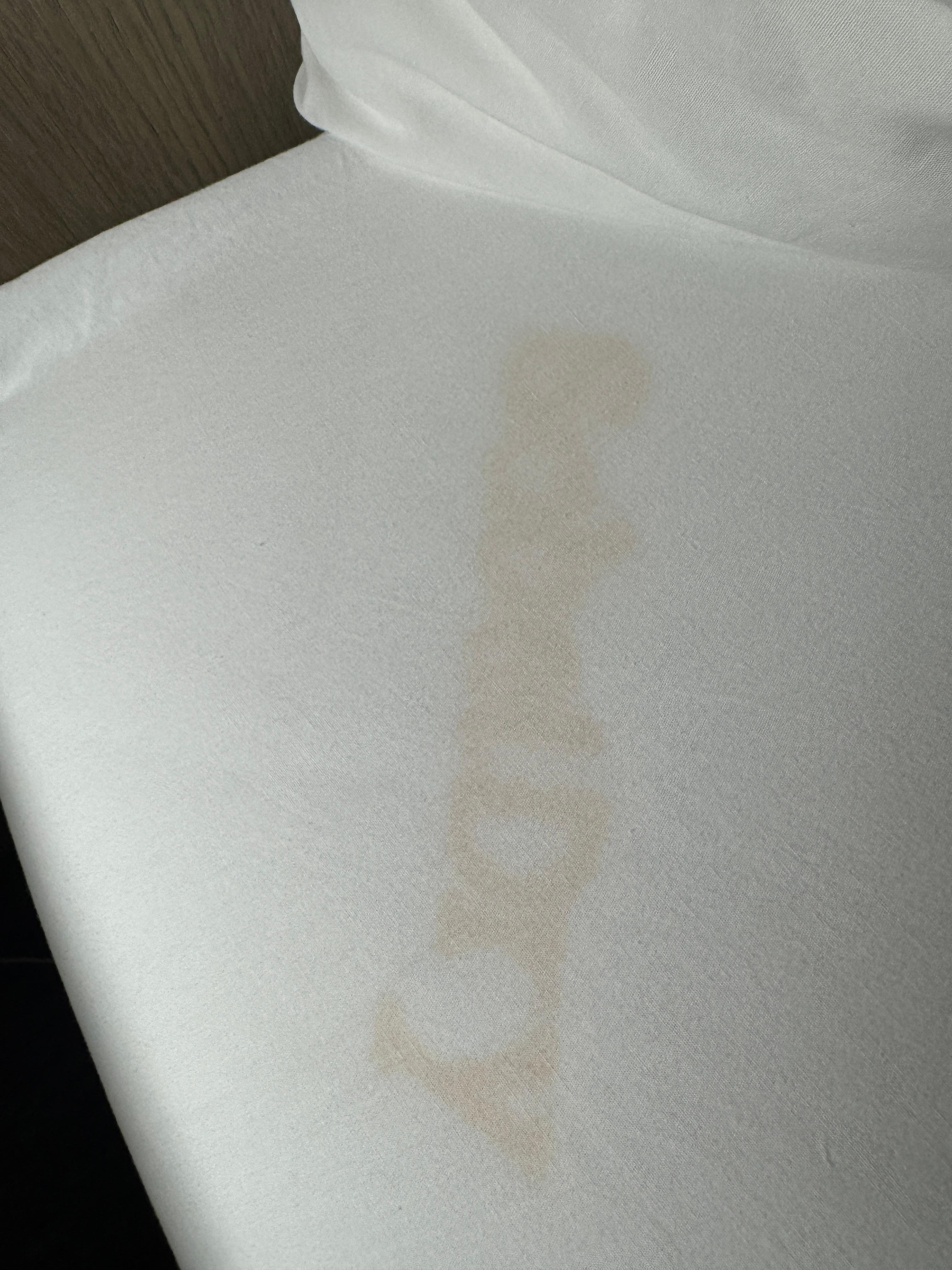 Stained sheets when I got into room.