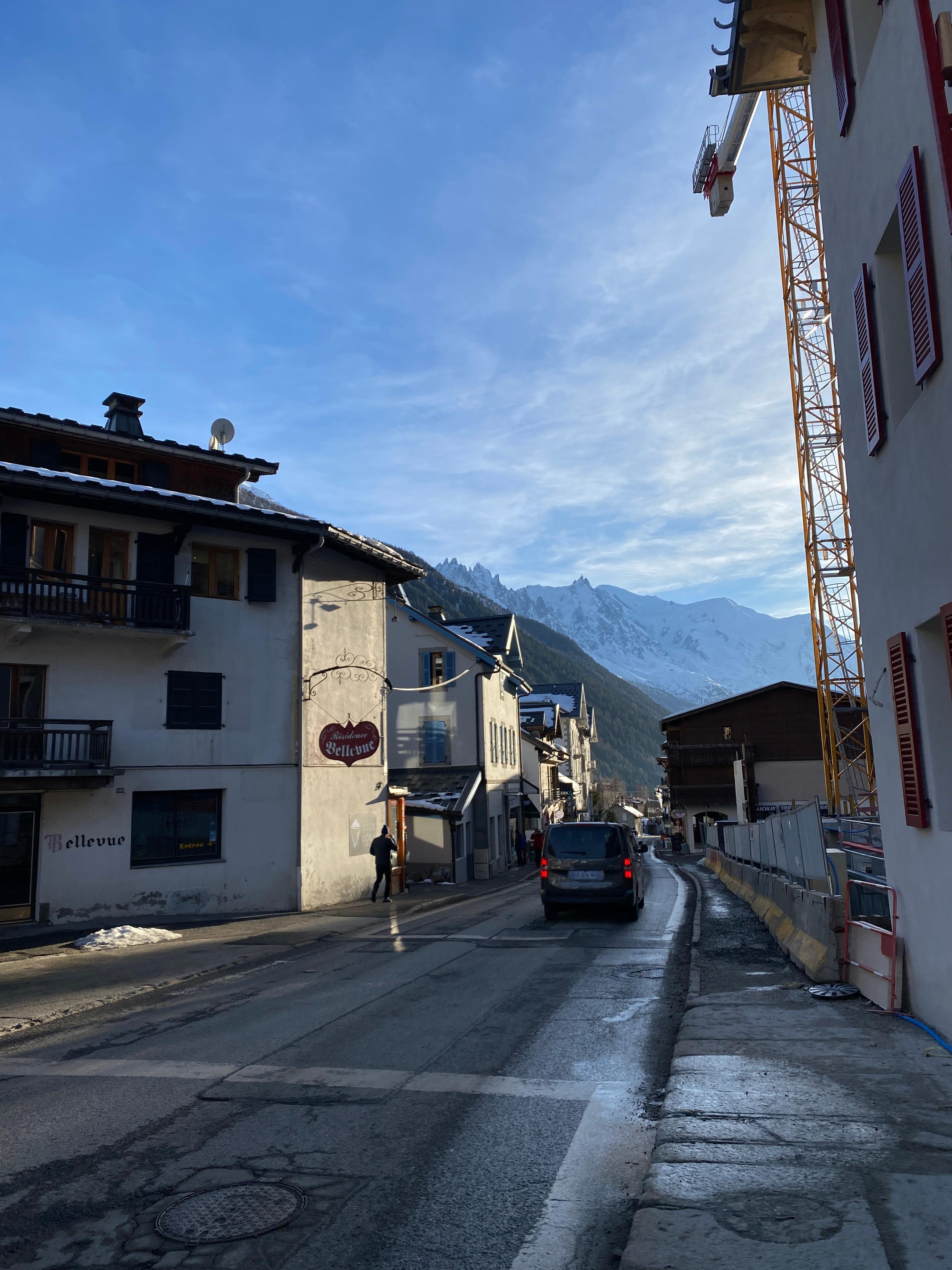 View of the Main Street in front of hotel. 