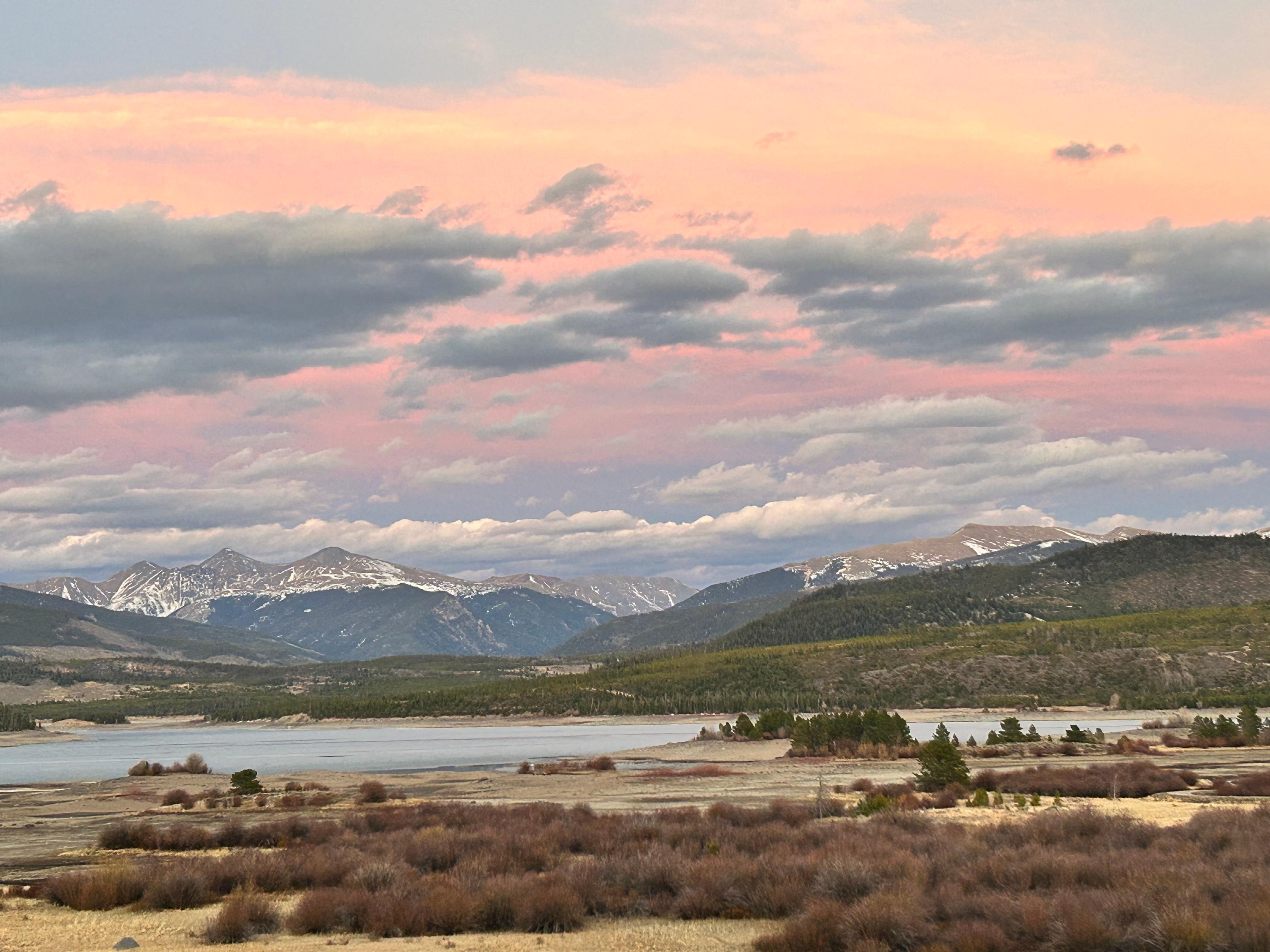 Beautiful sunset from the balcony. 