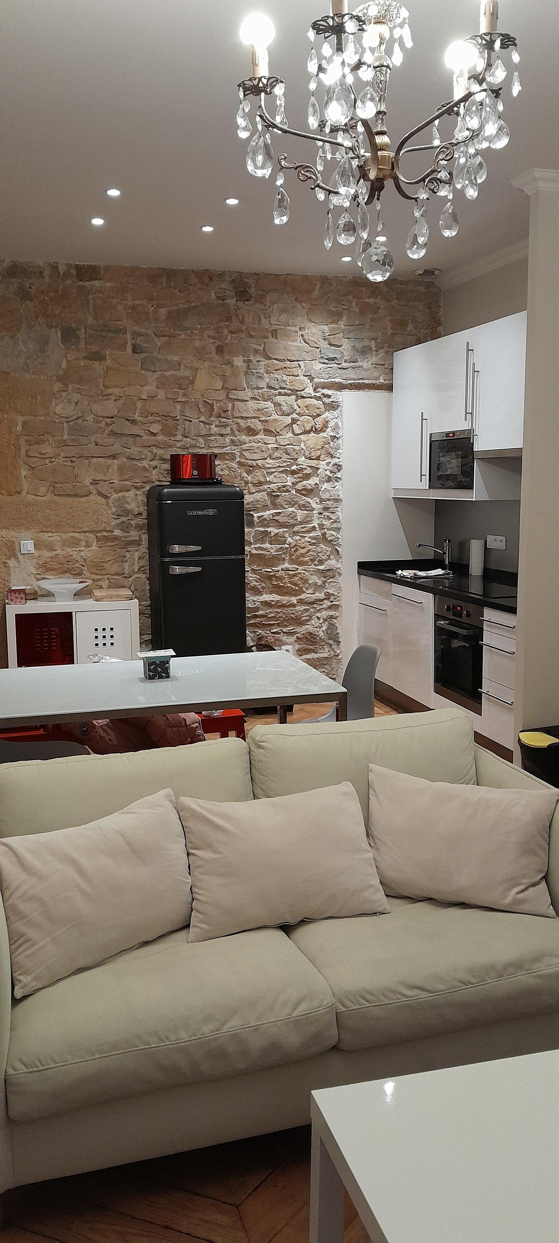 Lounge room and kitchen