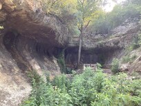 Quarter mile tree shaded trail to grotto.