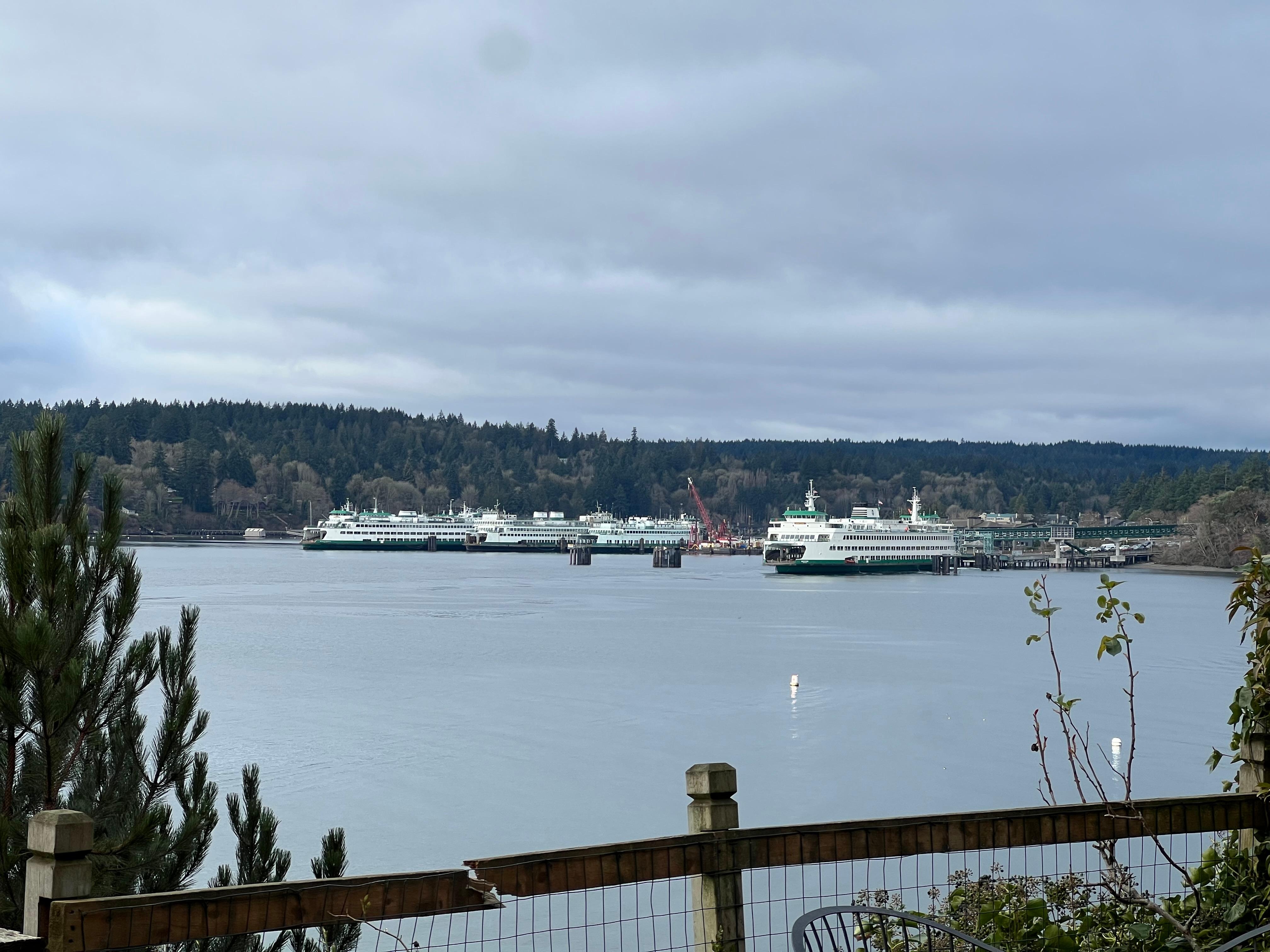 View to the southwest - Bainbridge ferry terminal and Eagle Harbor