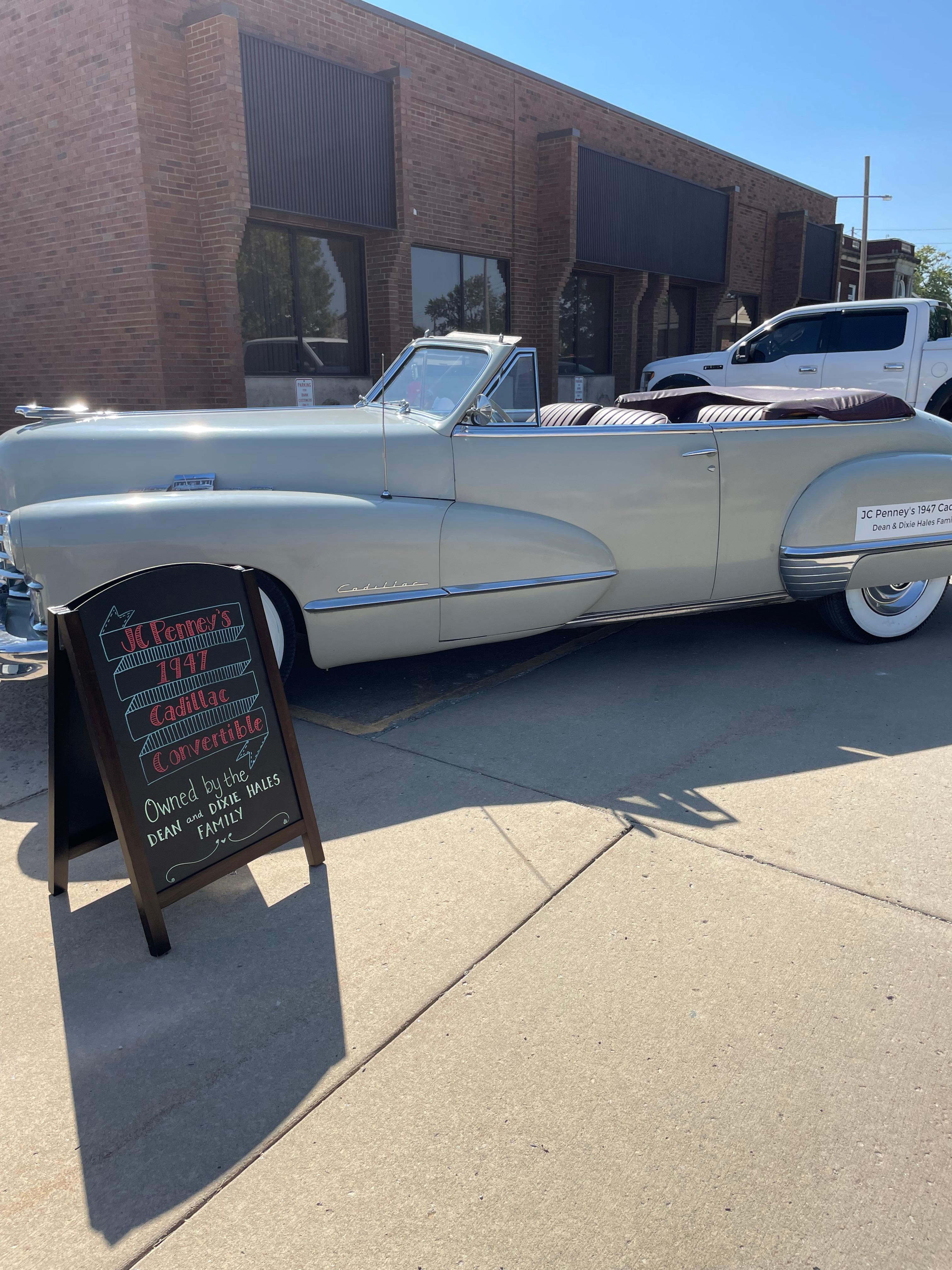 1947 Cadillac convertible that was owned by J. C. Penney and is owned by a local family on display during J. C. Penney Days 9-2