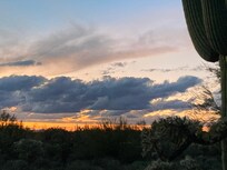 Sunset view on the nearby property’s hiking path.