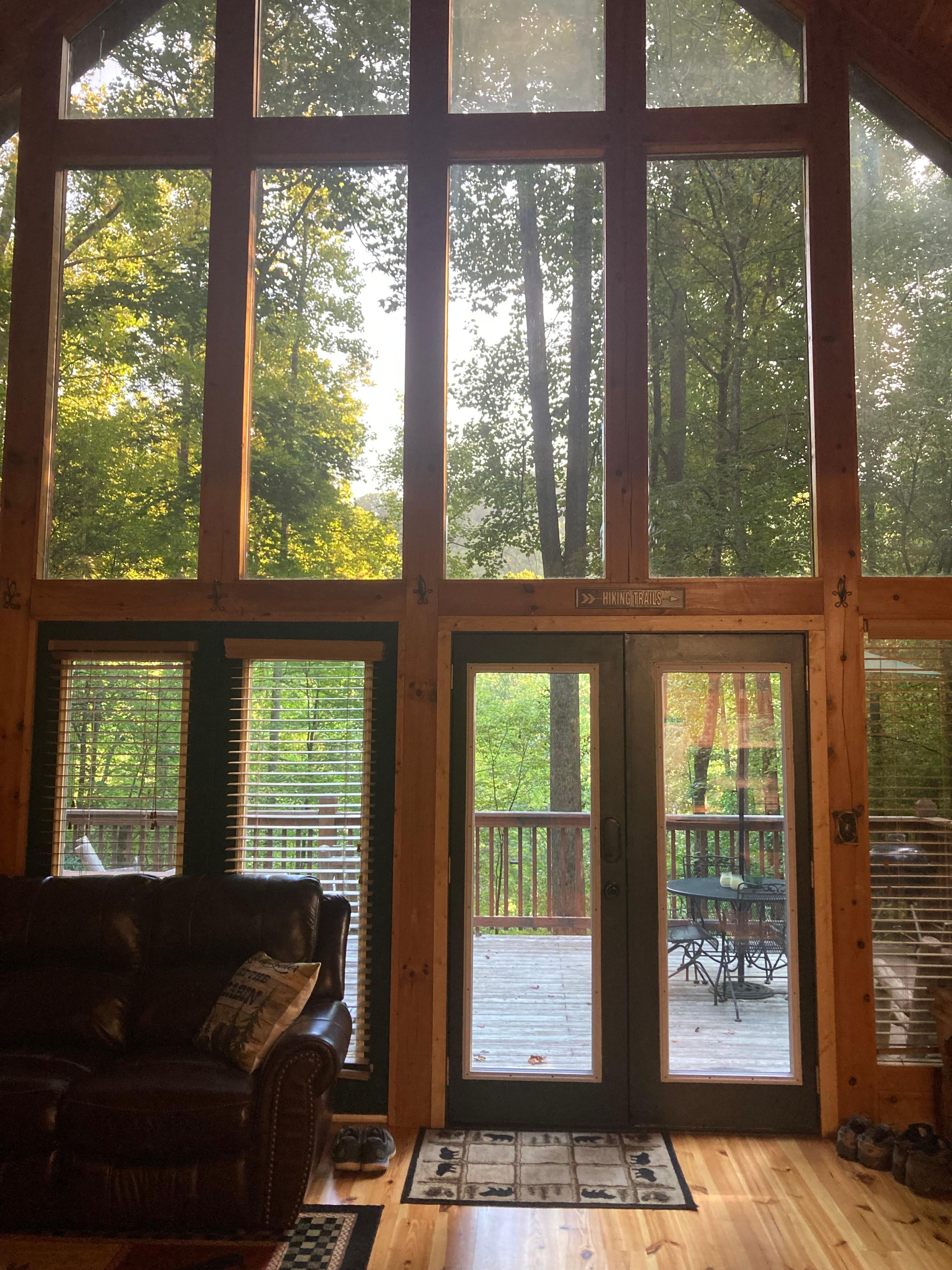 View out the front of the cabin