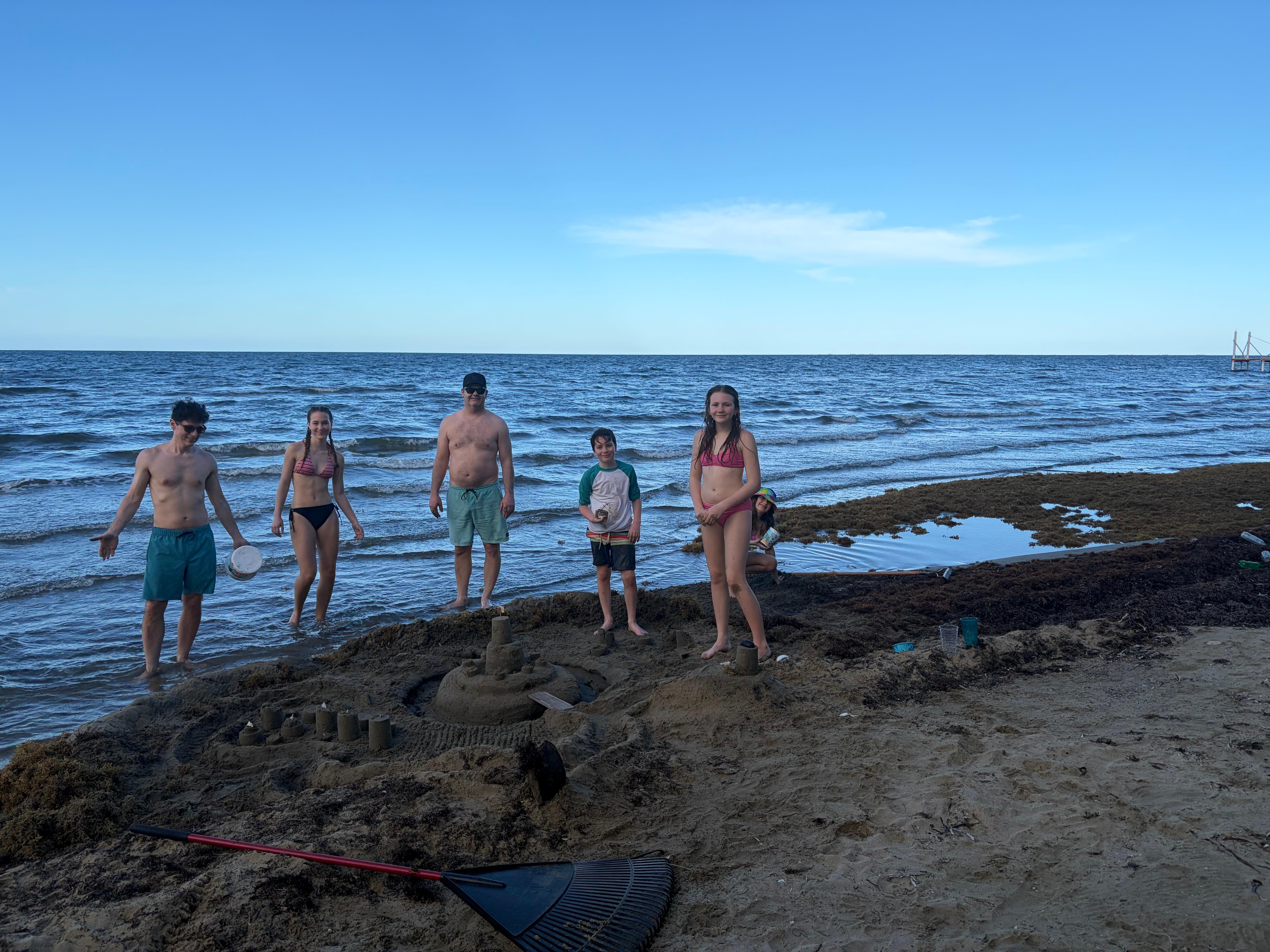 Sandcastle making at our beachfront 