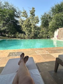 Lazing by the pool