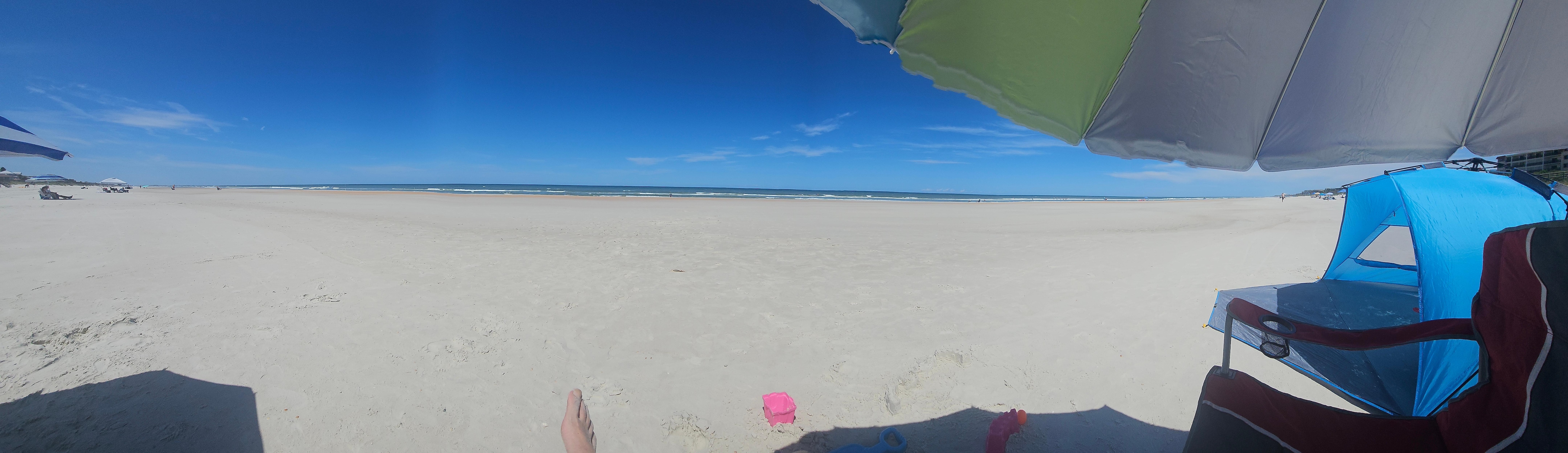 Umbrella shade, ocean breeze made for comfortable time on the beach