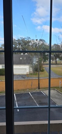 Yeahhhh it looks like that shot was fires from the outside