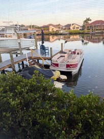 We were able to tie up our rental boat at the dock for easy access to fishing.
