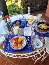 Breakfast on our terrace
