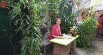 breakfast in the patio area on the side of the house