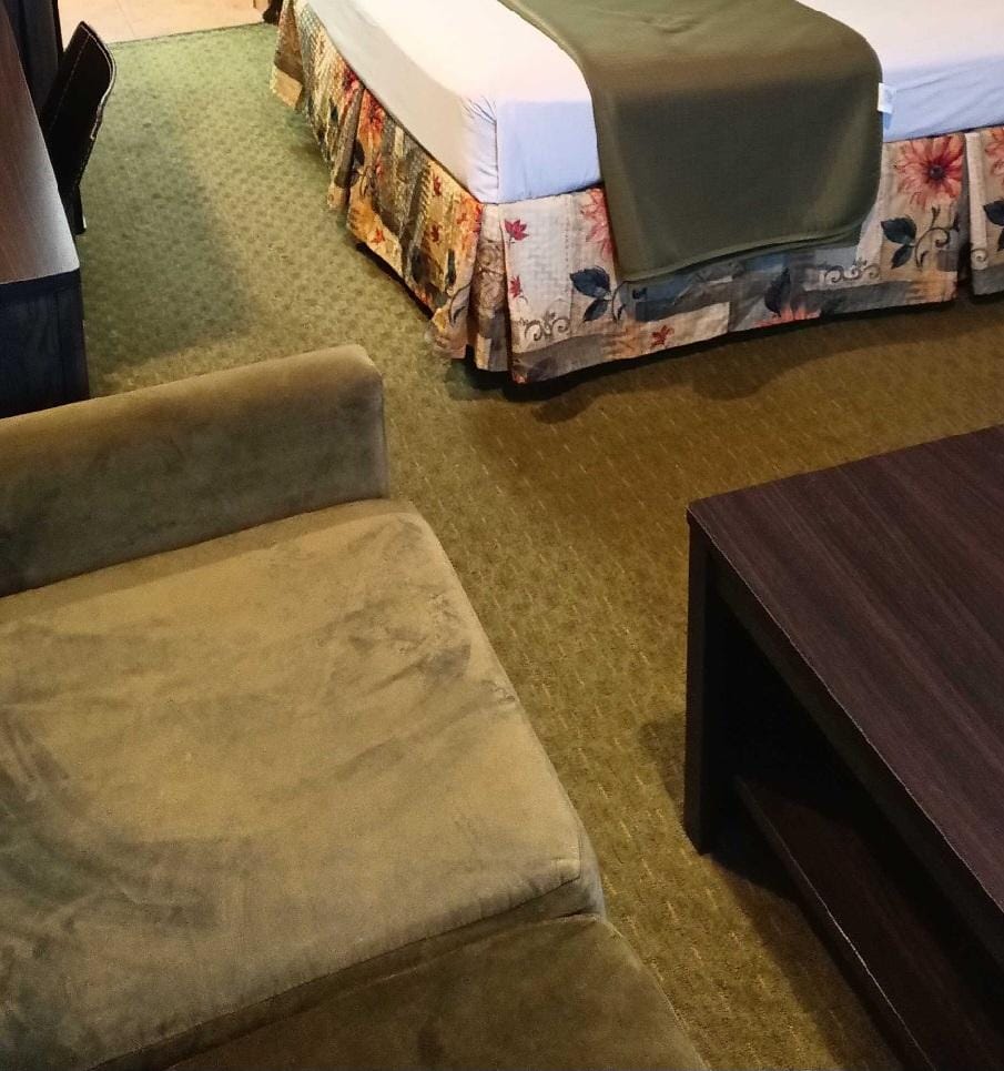 My wife thought this was a velour chair. No, it's stained.
