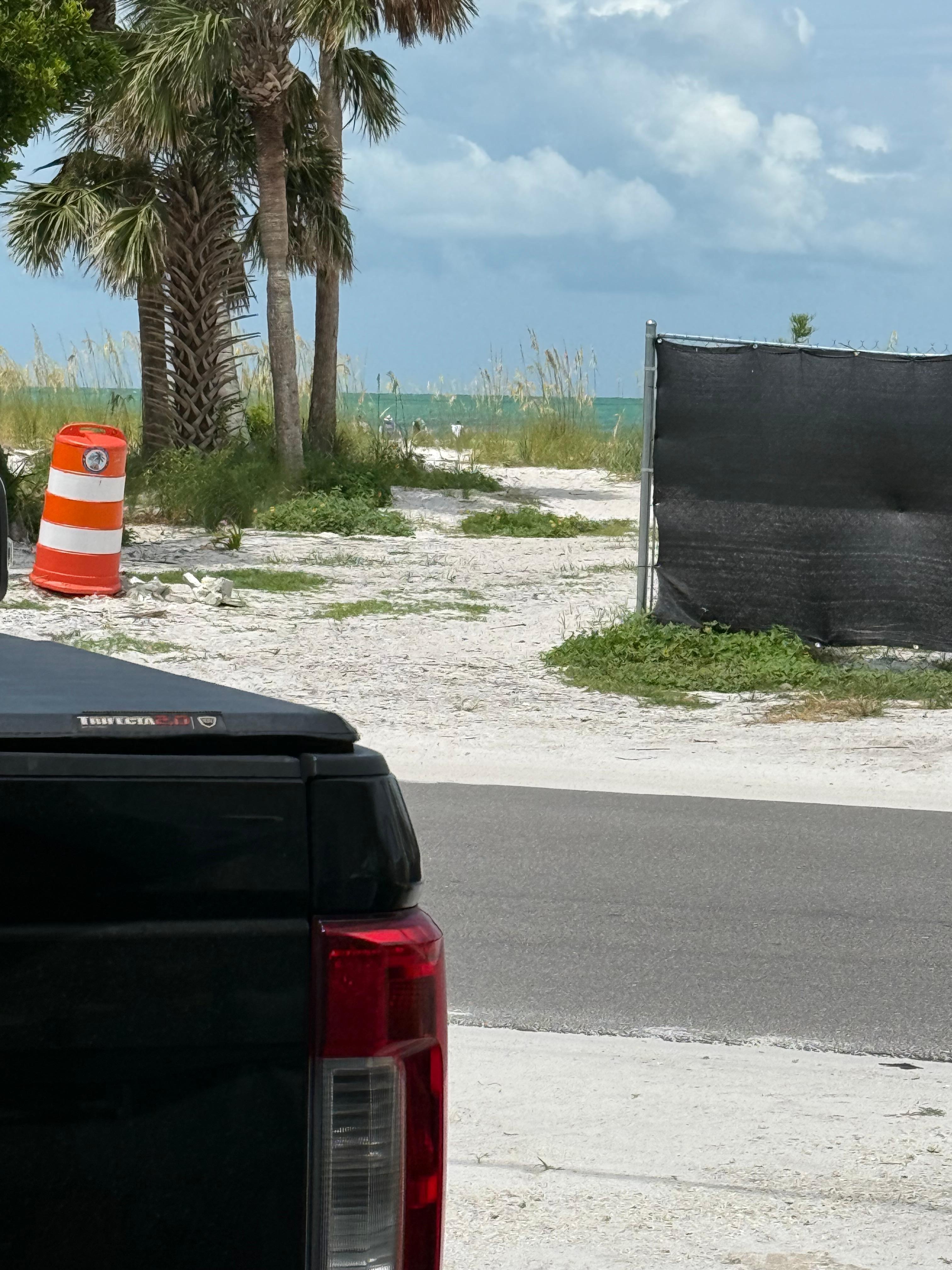 View from the driveway to the beach!