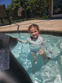 My grand daughter never wanted to get out of the pooll