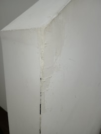 All the walls on the stairway were dirty and patched and in need of painting