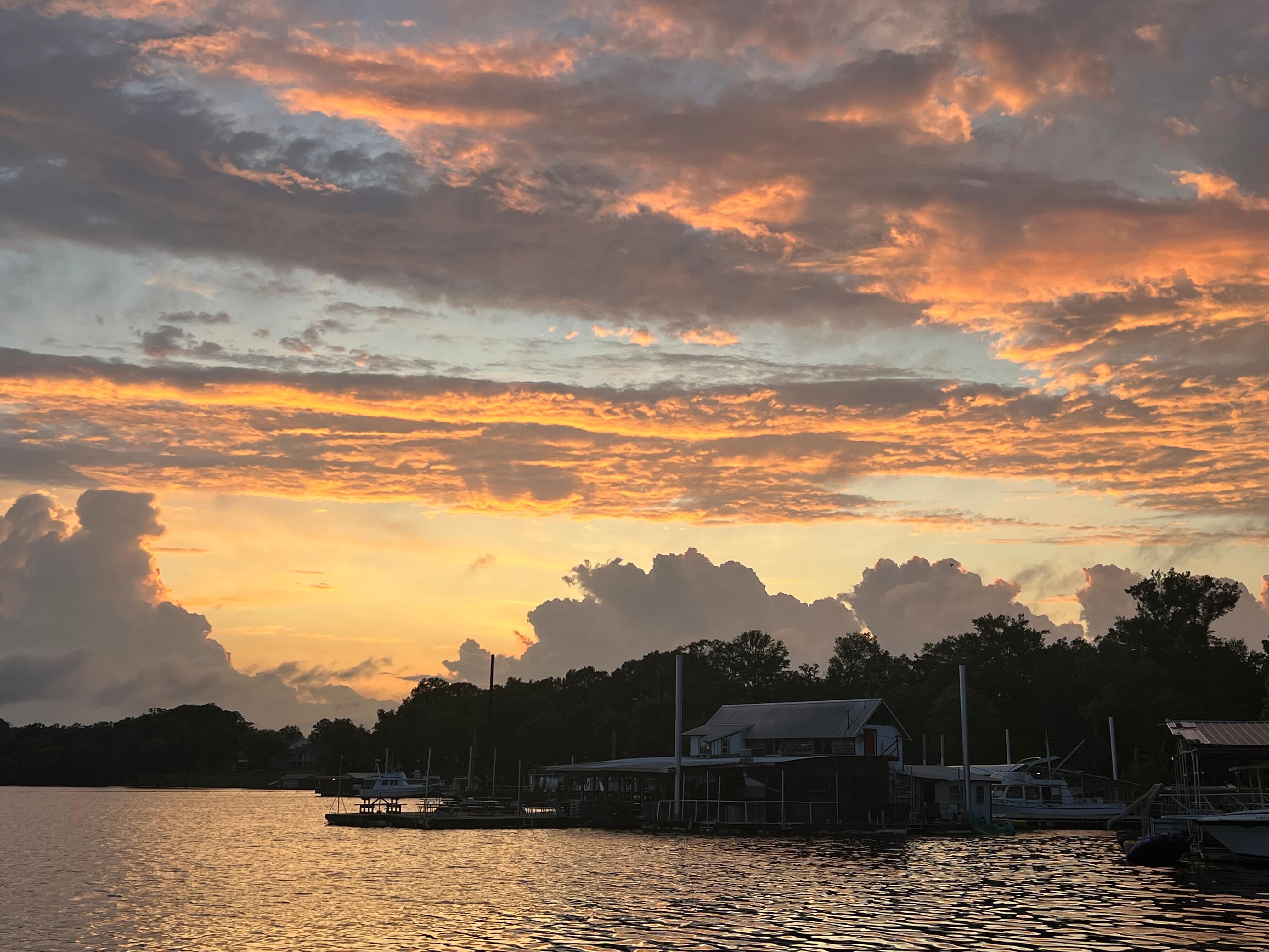 Sun set view over looking the marina 