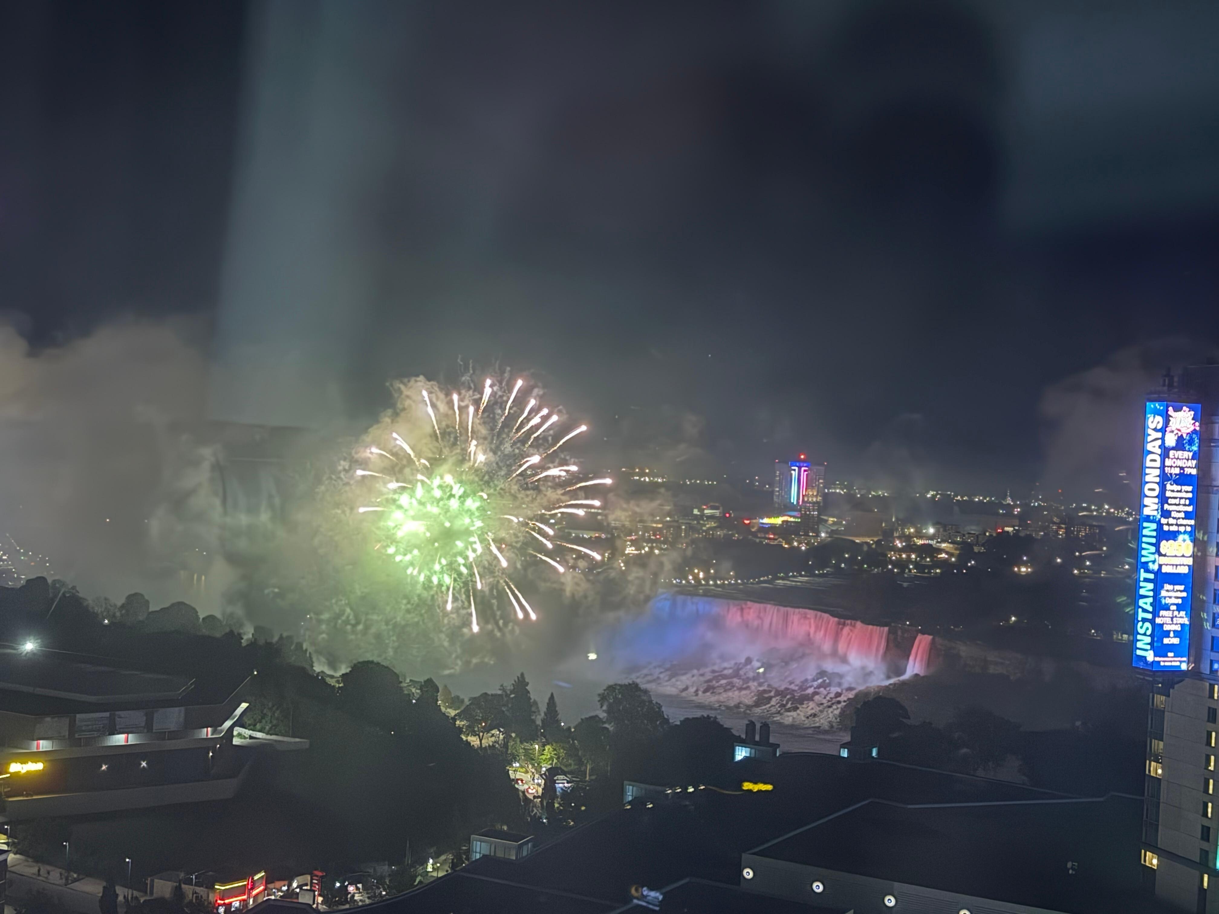 View from room during fireworks