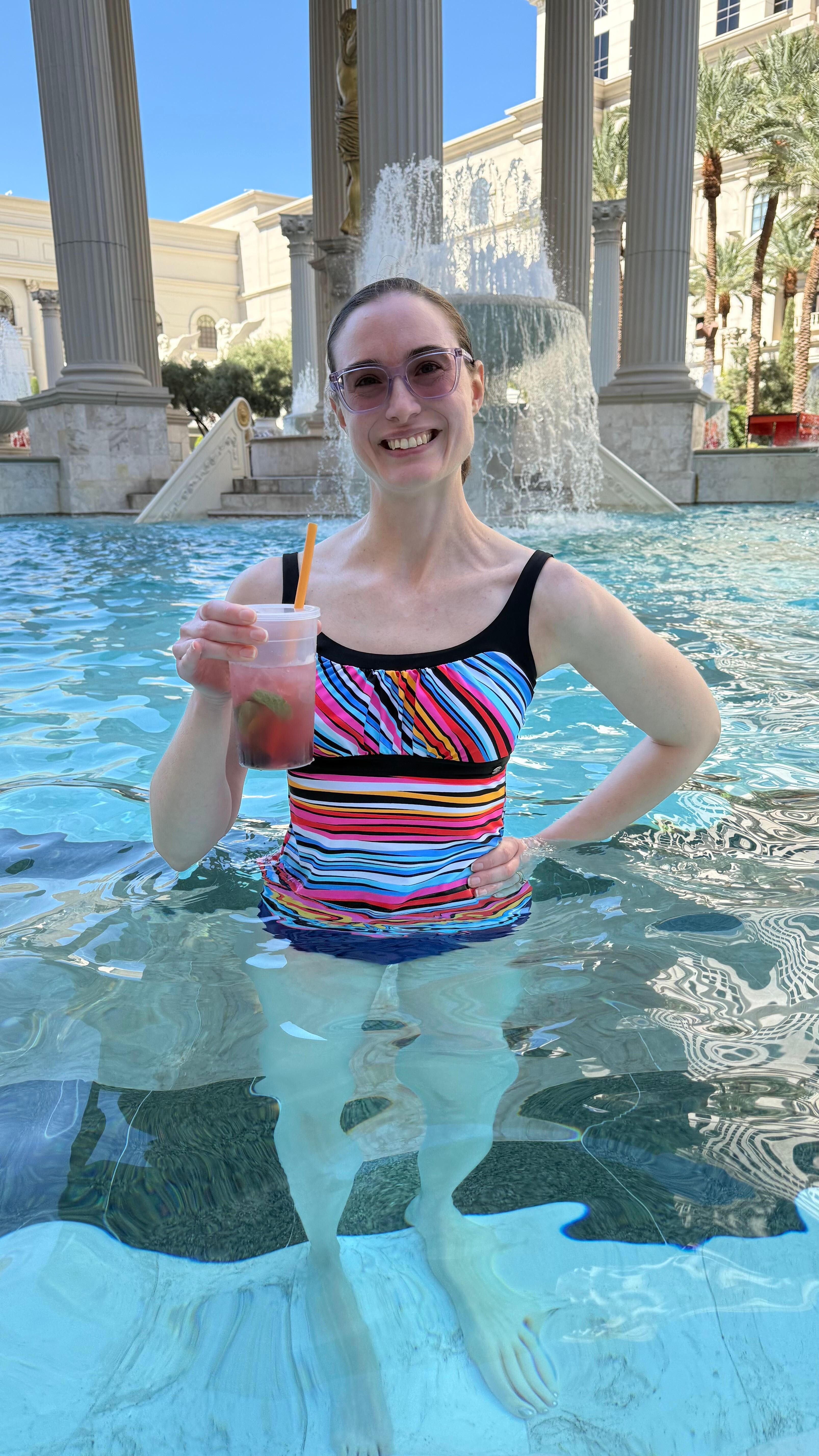 Temple Pool with a Black Passion Fruit Mojito 