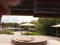 View from onsite restaurant, whole enjoying the breakfast included.