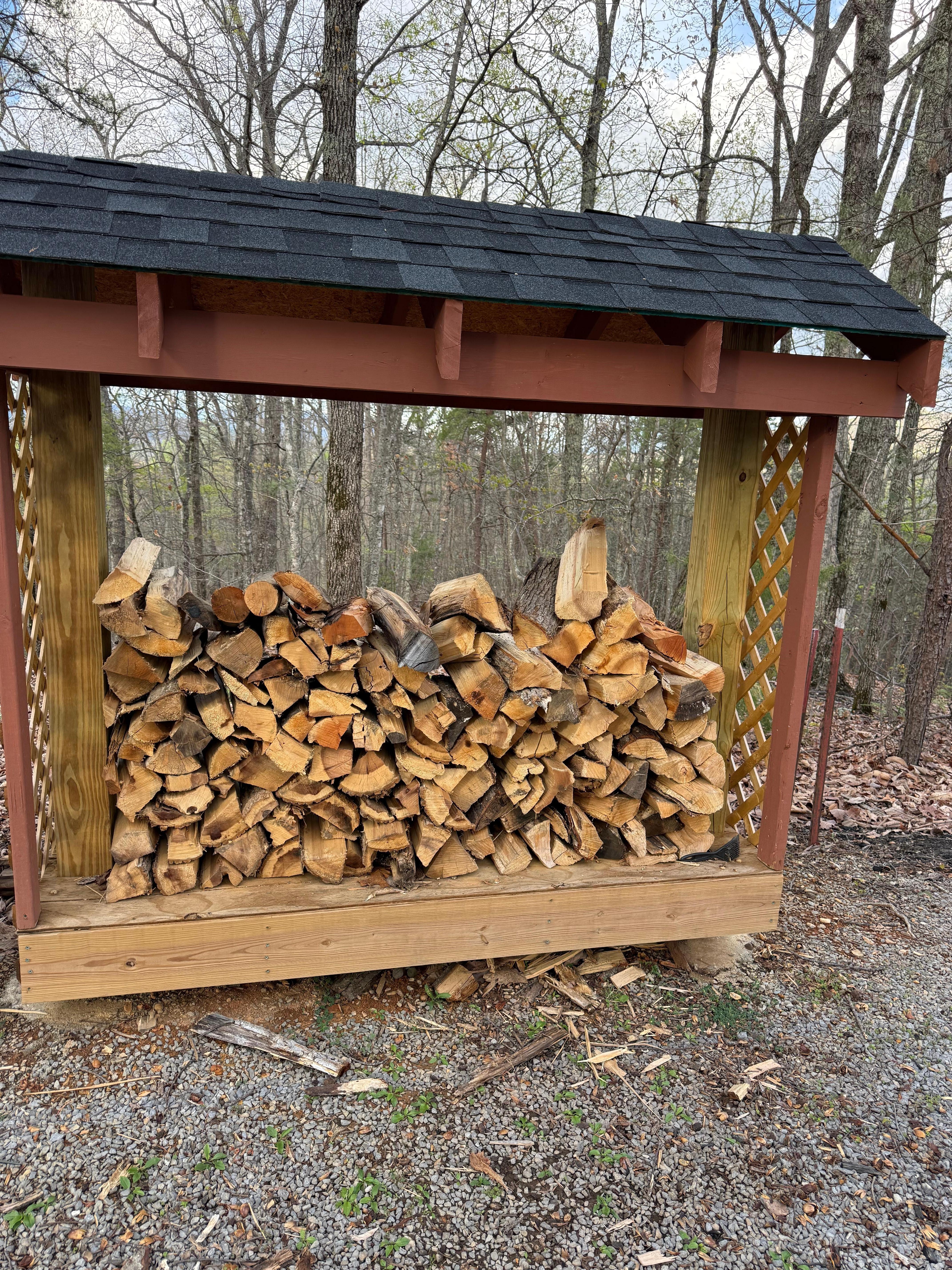 Plenty of firewood, very dry wood not far from back door