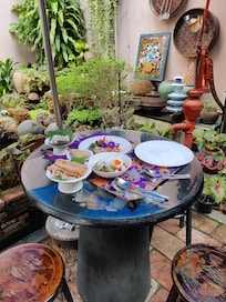 Breakfast in the lovely garden