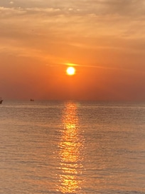 Coucher de soleil à côté de l hôtel