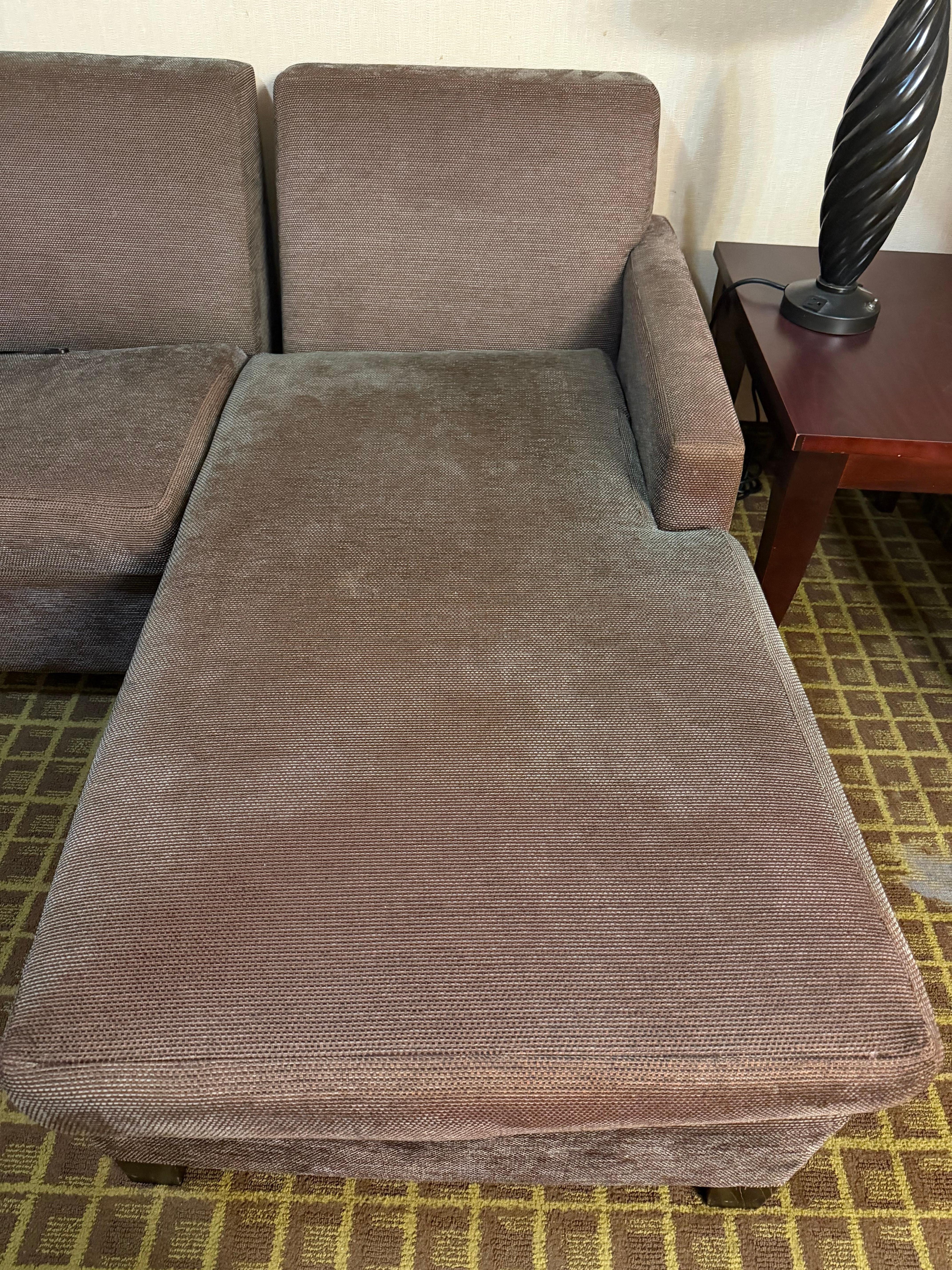 The sofa appeared so shabby and discolored that it felt like moulds were growing in places