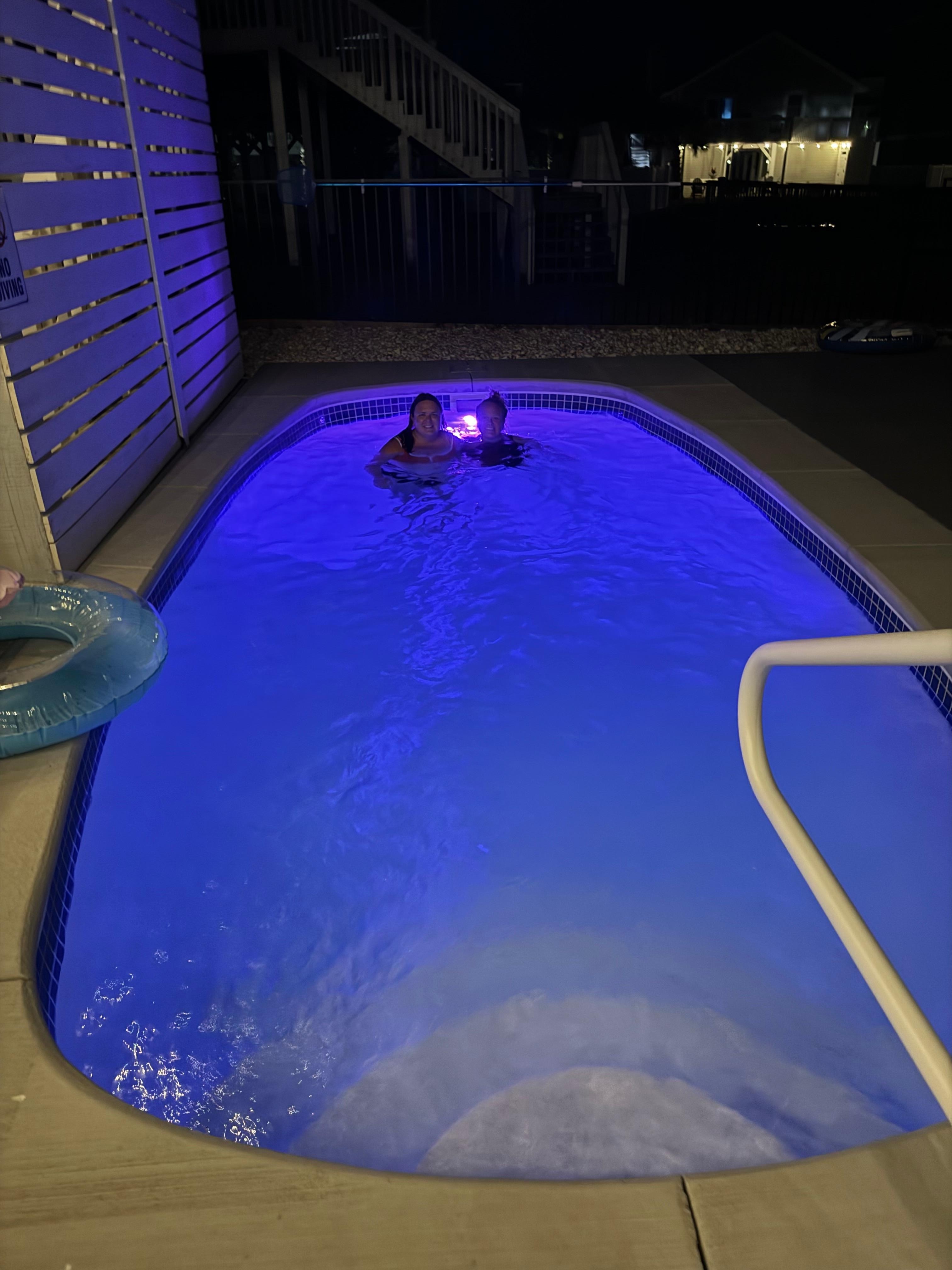 Night swimming! We had amazing weather for October 