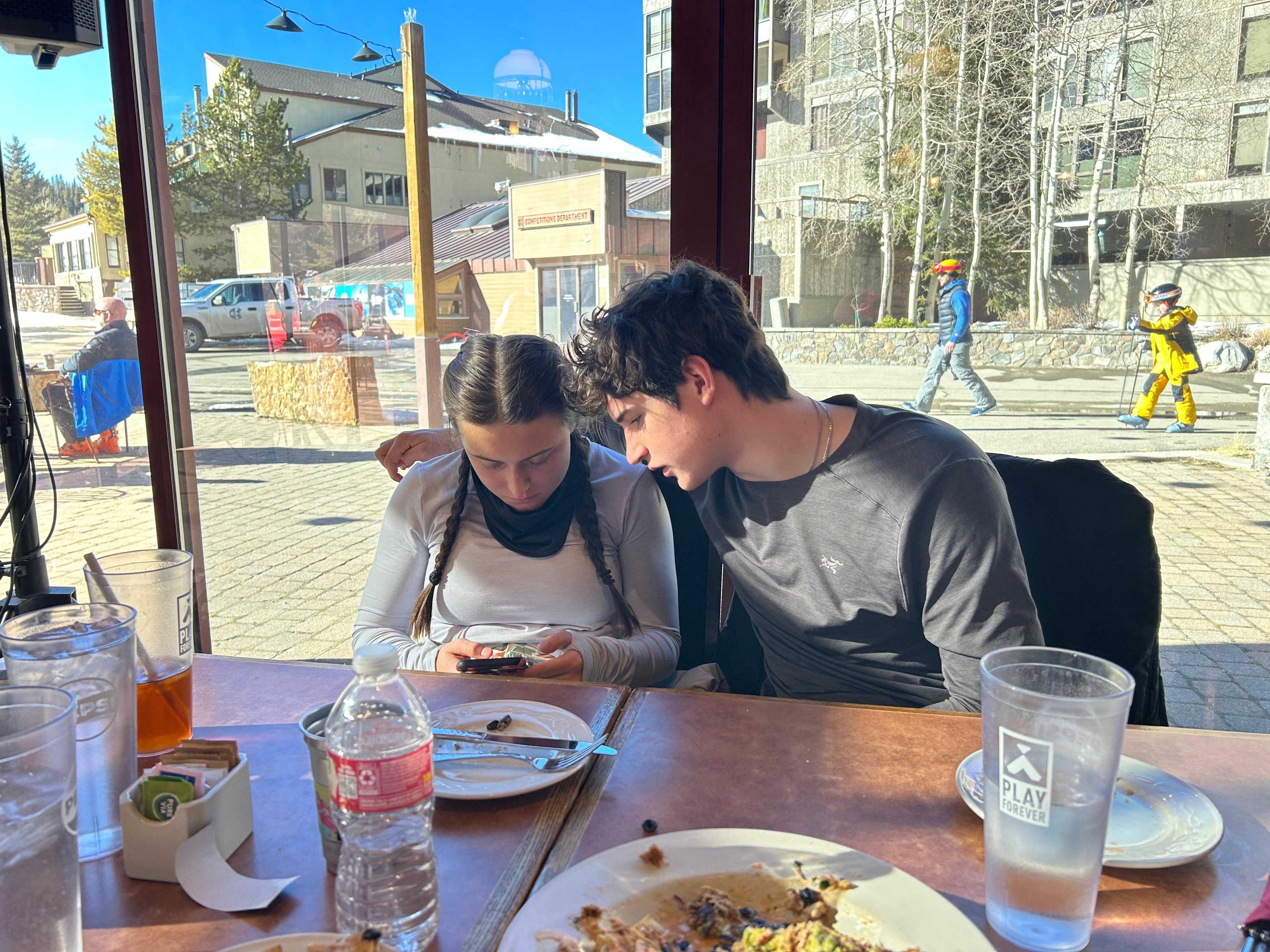 Right out the back door enjoying lunch at JJ’s. 