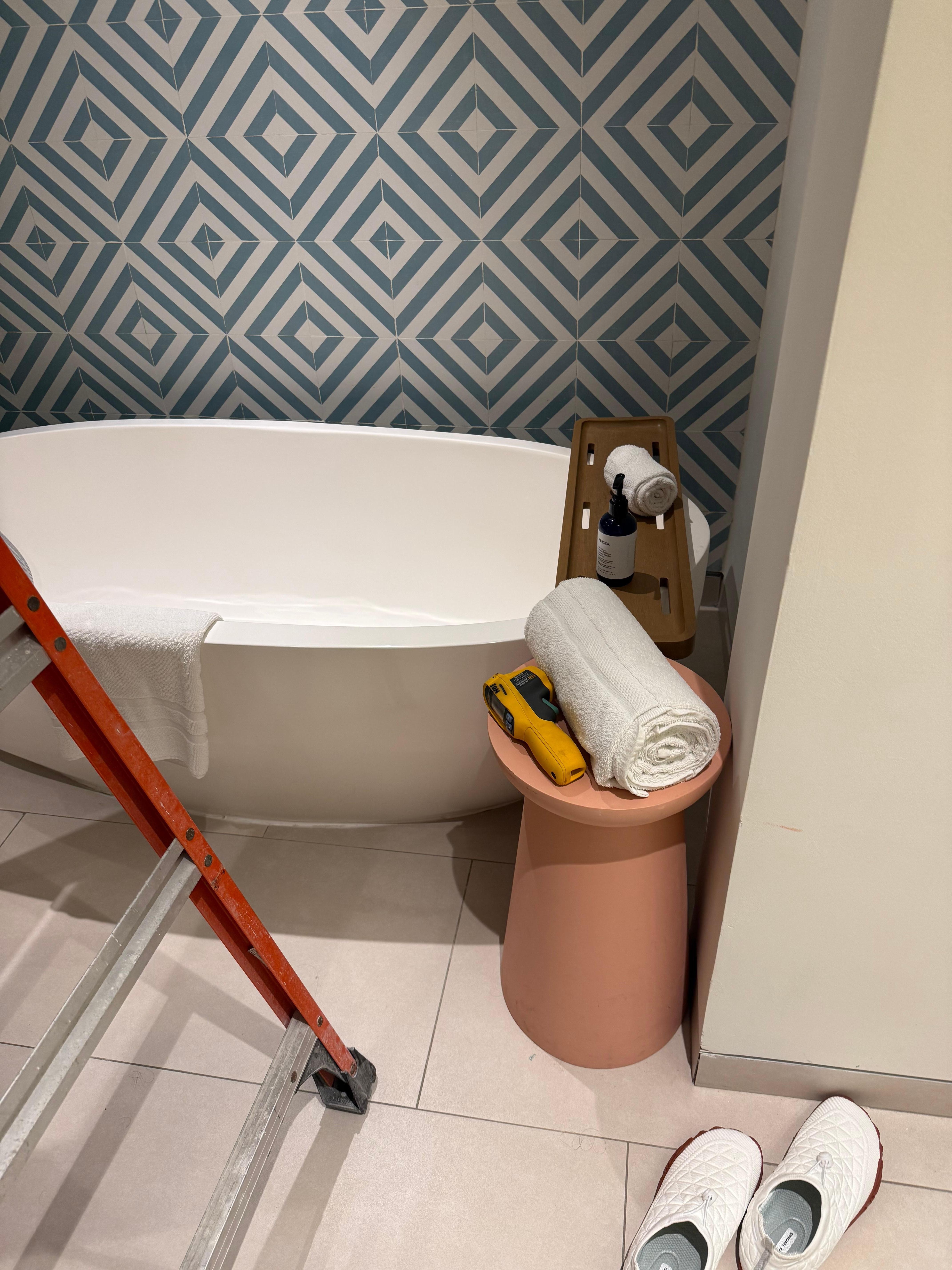 Middl of the night getting the ladder to fix