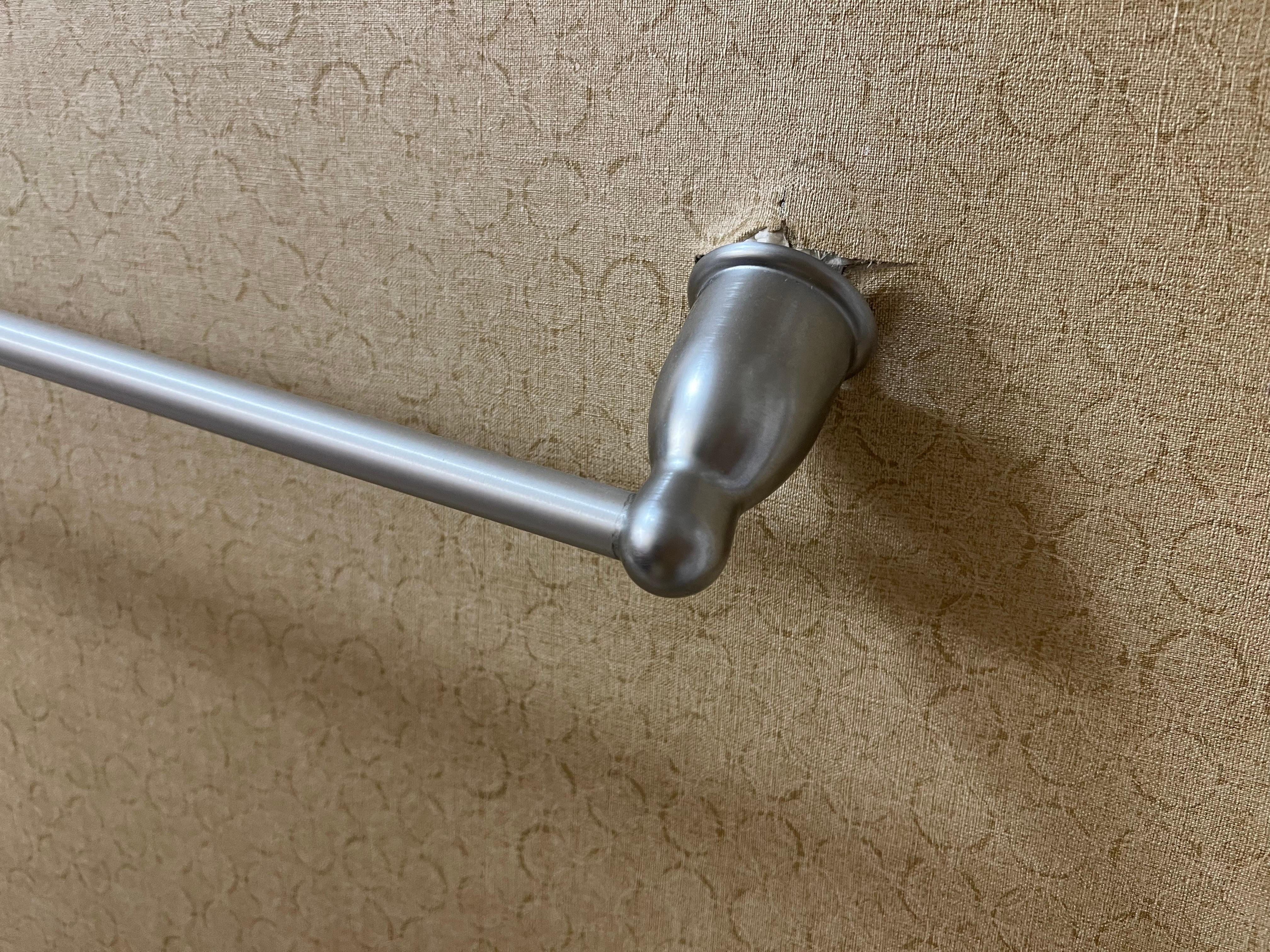 Closeup of towel rack