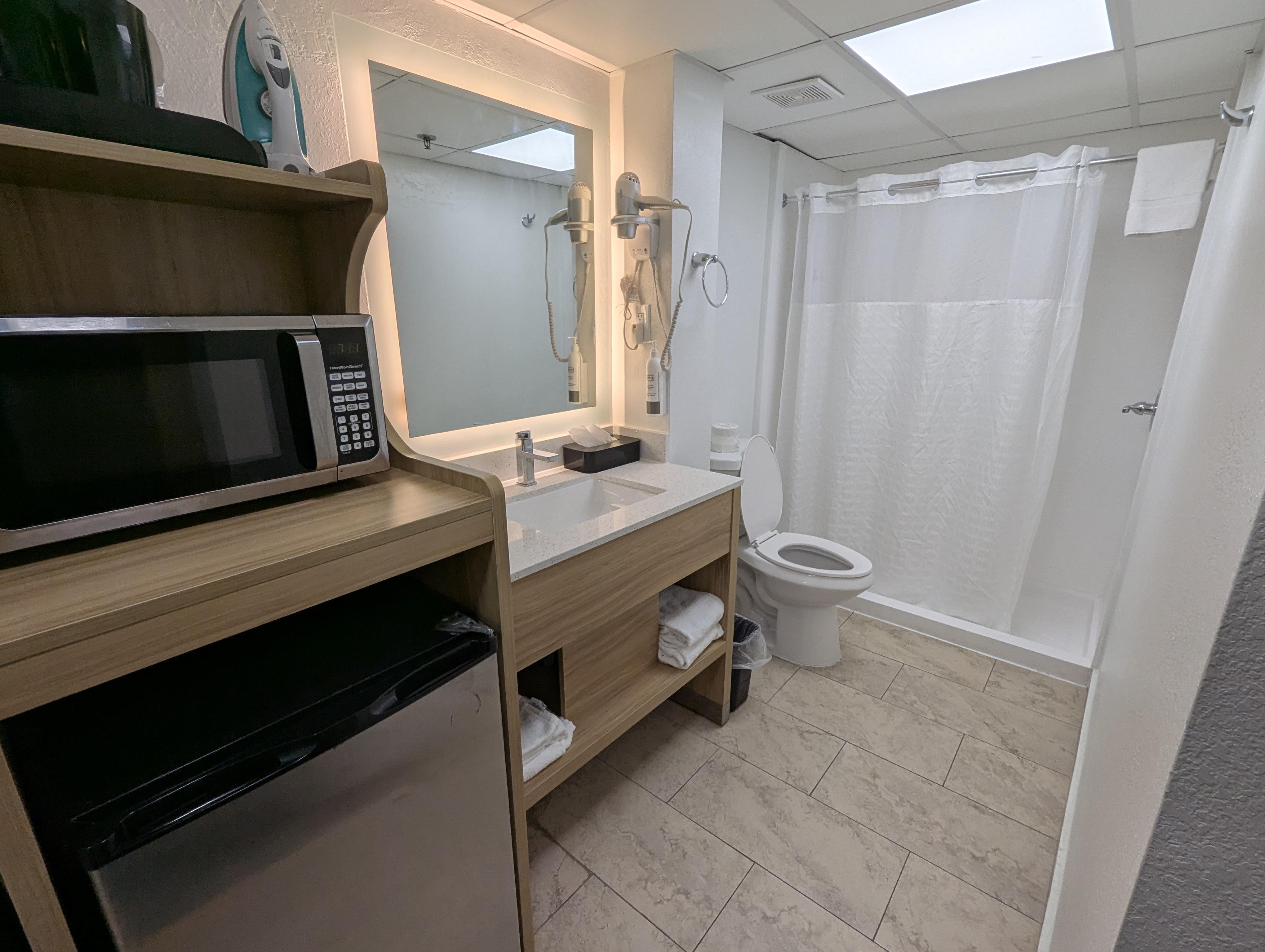 Mini frig, microwave, shower all immaculately clean