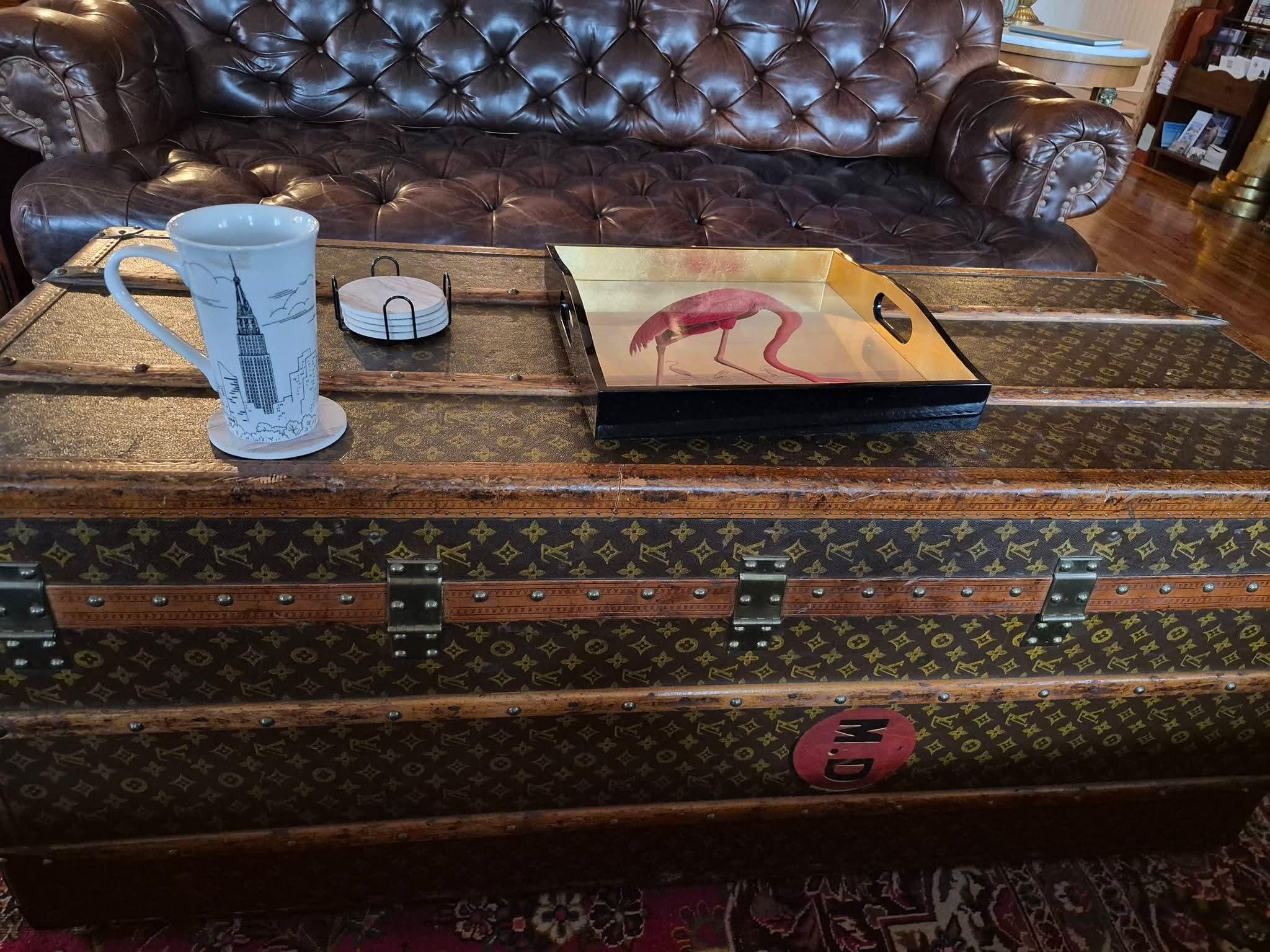 Original Louis Vuitton trunk from early 1900's in lobby.